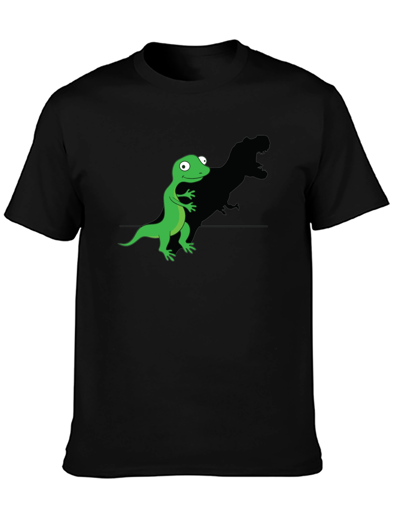 Funny Lizard T-Rex Shadow Graphic Tee