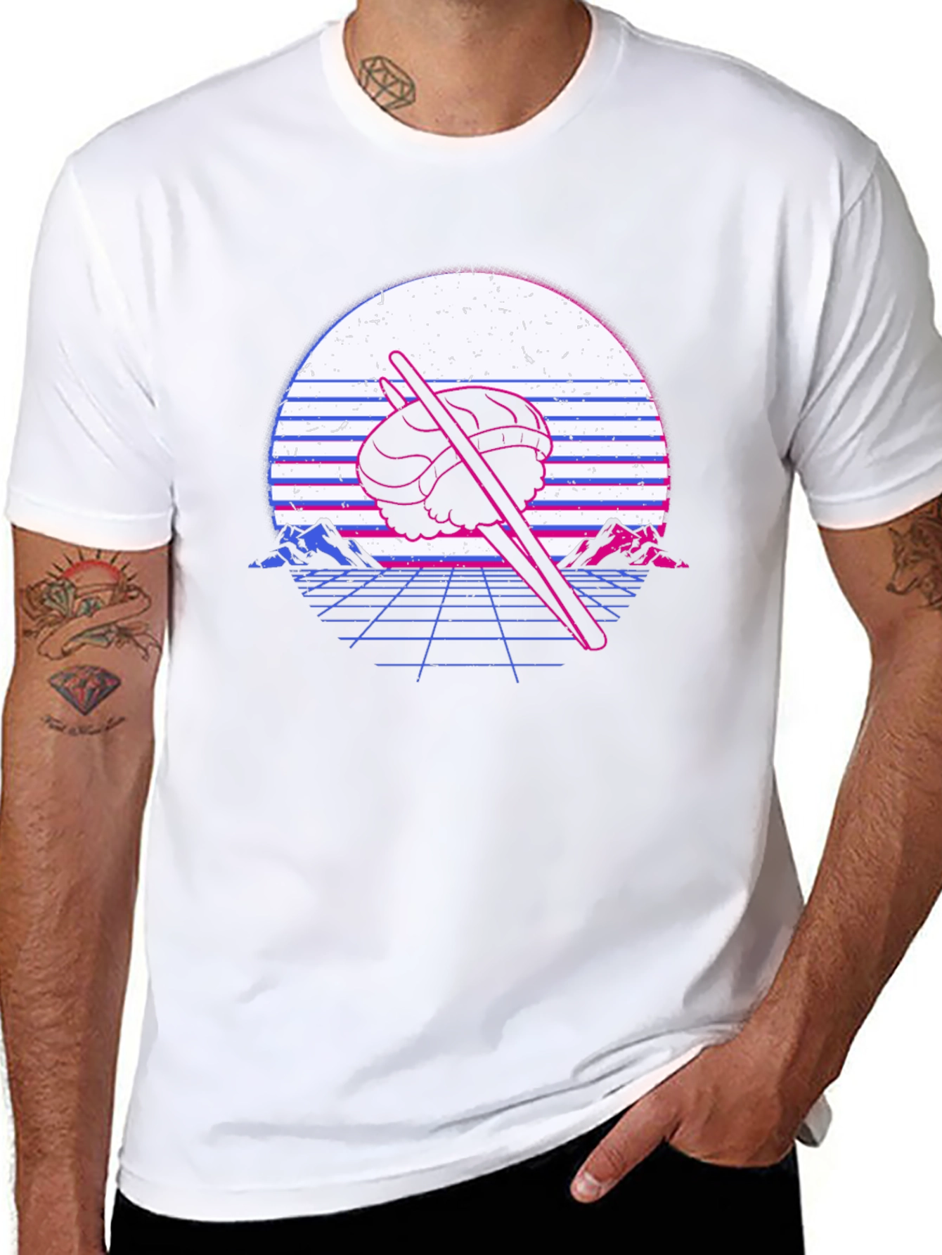 Retro Sushi T-Shirt - Vaporwave Design