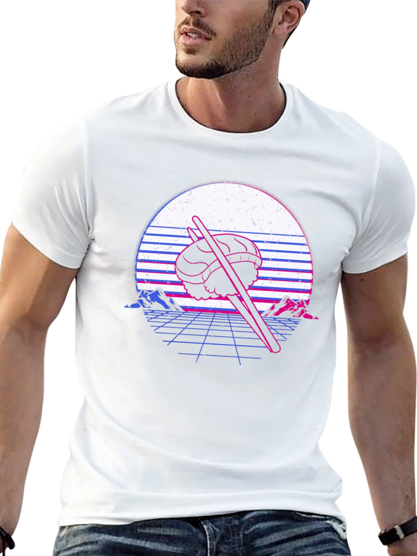 Retro Sushi T-Shirt - Vaporwave Design