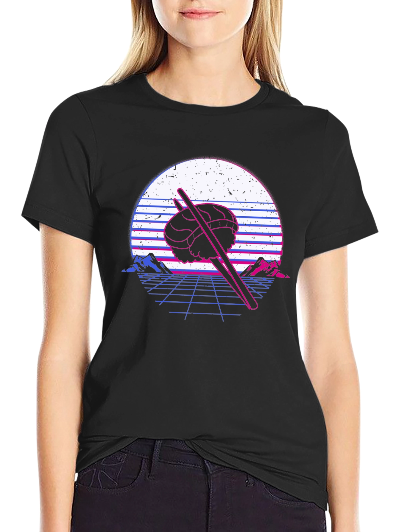 Retro Sushi T-Shirt - Vaporwave Design
