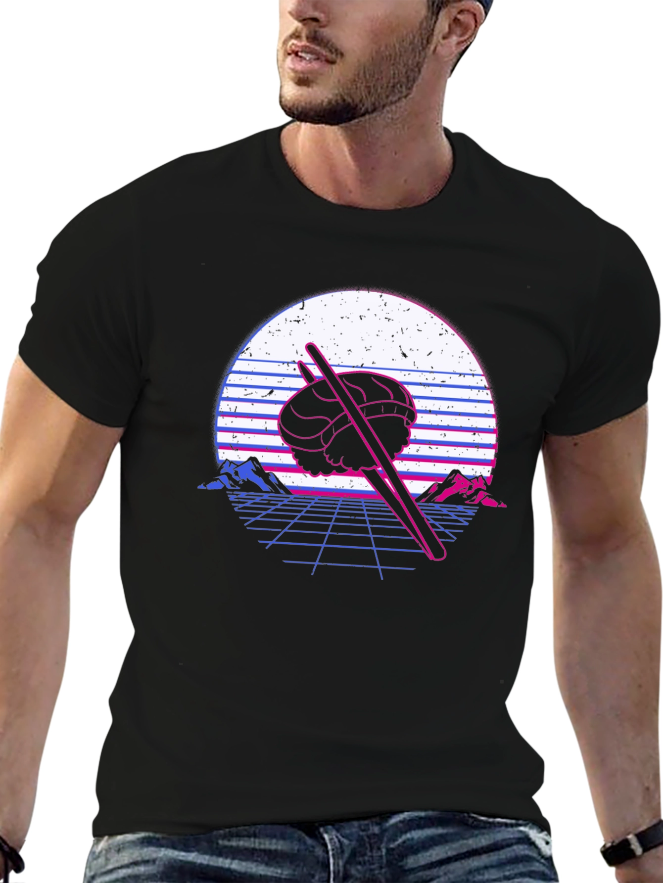 Retro Sushi T-Shirt - Vaporwave Design