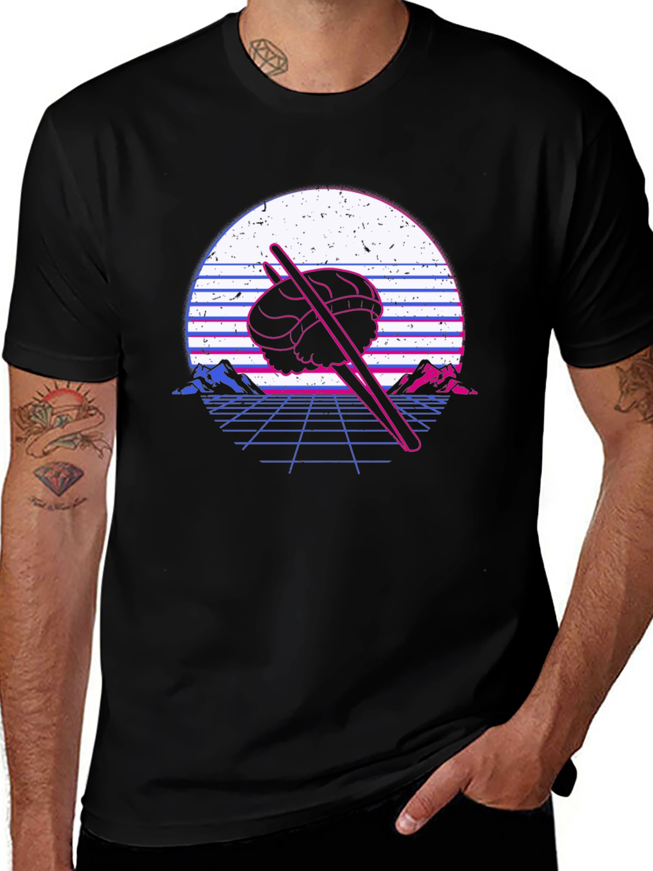 Retro Sushi T-Shirt - Vaporwave Design