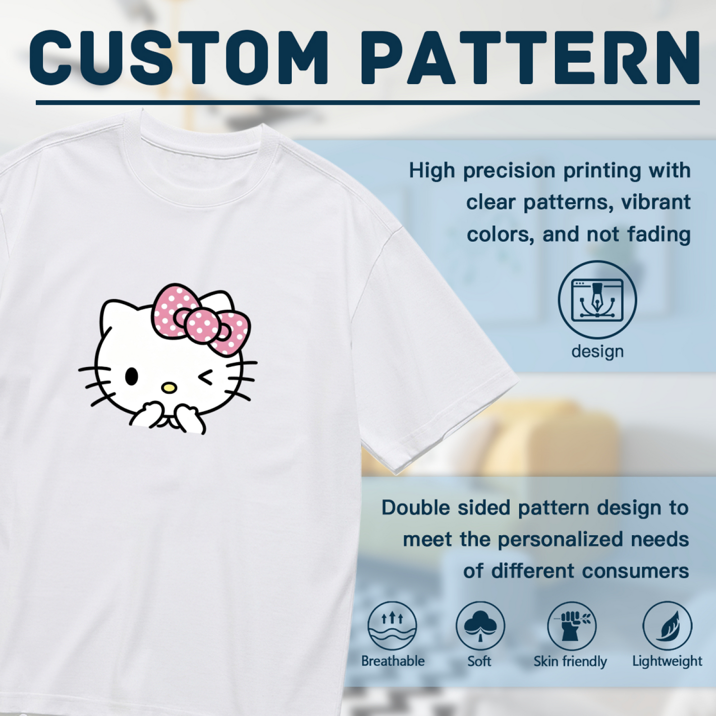 Wink & Cute Blush Hello Kitty Graphic Plus?Size T?Shirt