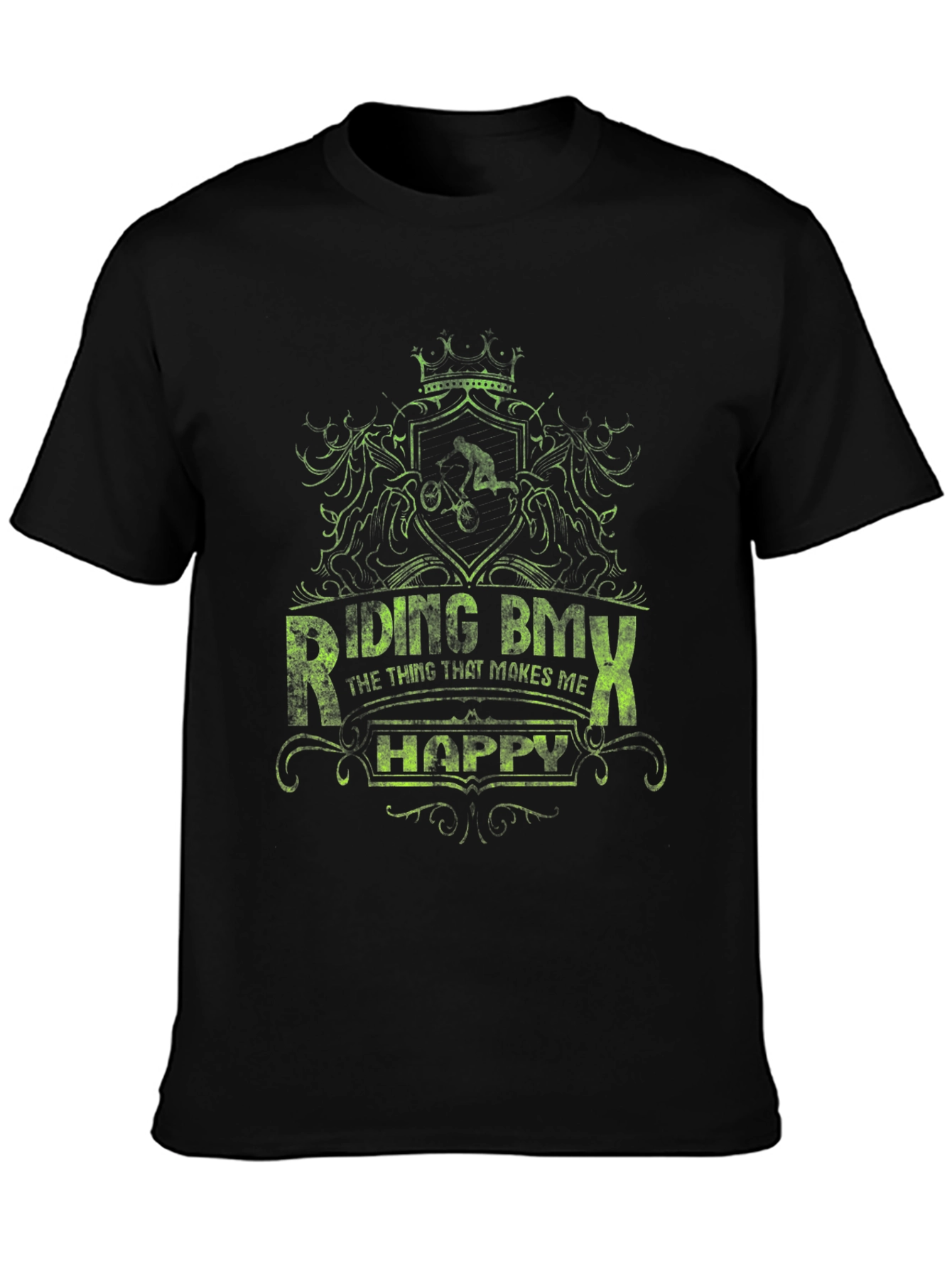 Riding BMX Makes Me Happy Graphic Tee - Black