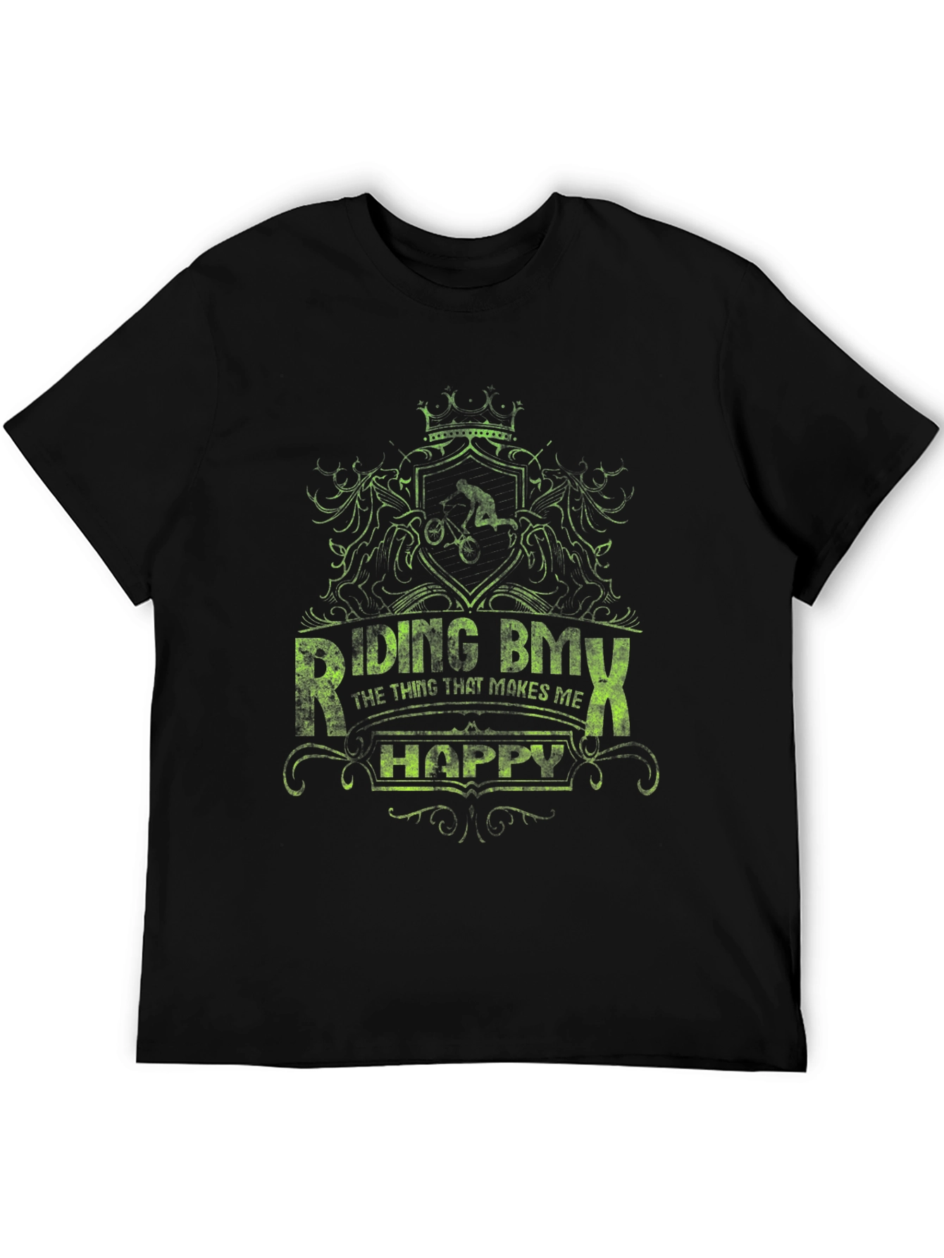 Riding BMX Makes Me Happy Graphic Tee - Black