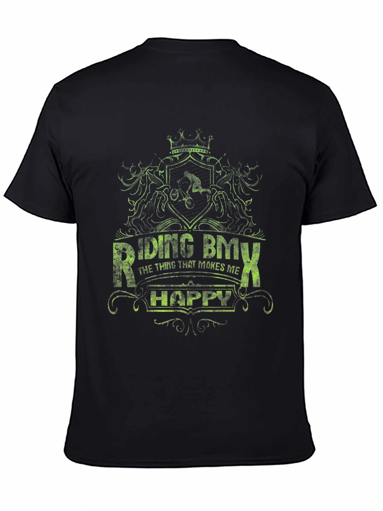 Riding BMX Makes Me Happy Graphic Tee - Black