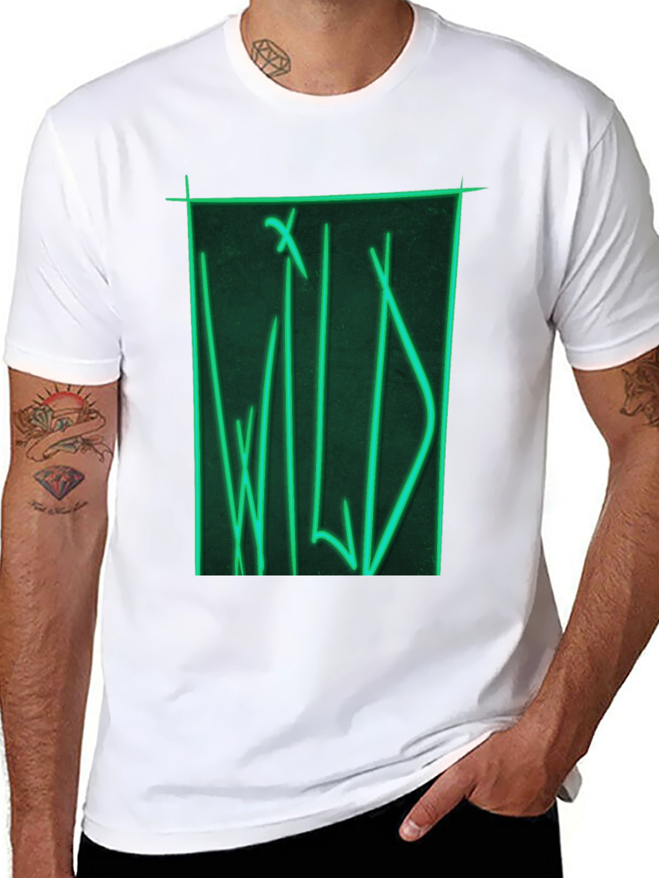 Wild Neon Graphic T-Shirt - Black