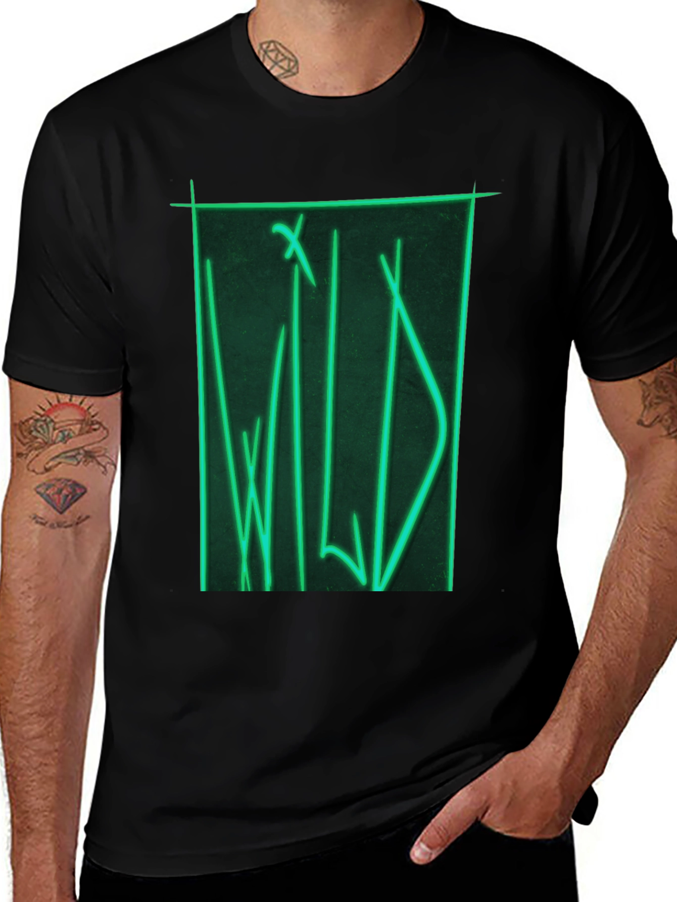 Wild Neon Graphic T-Shirt - Black