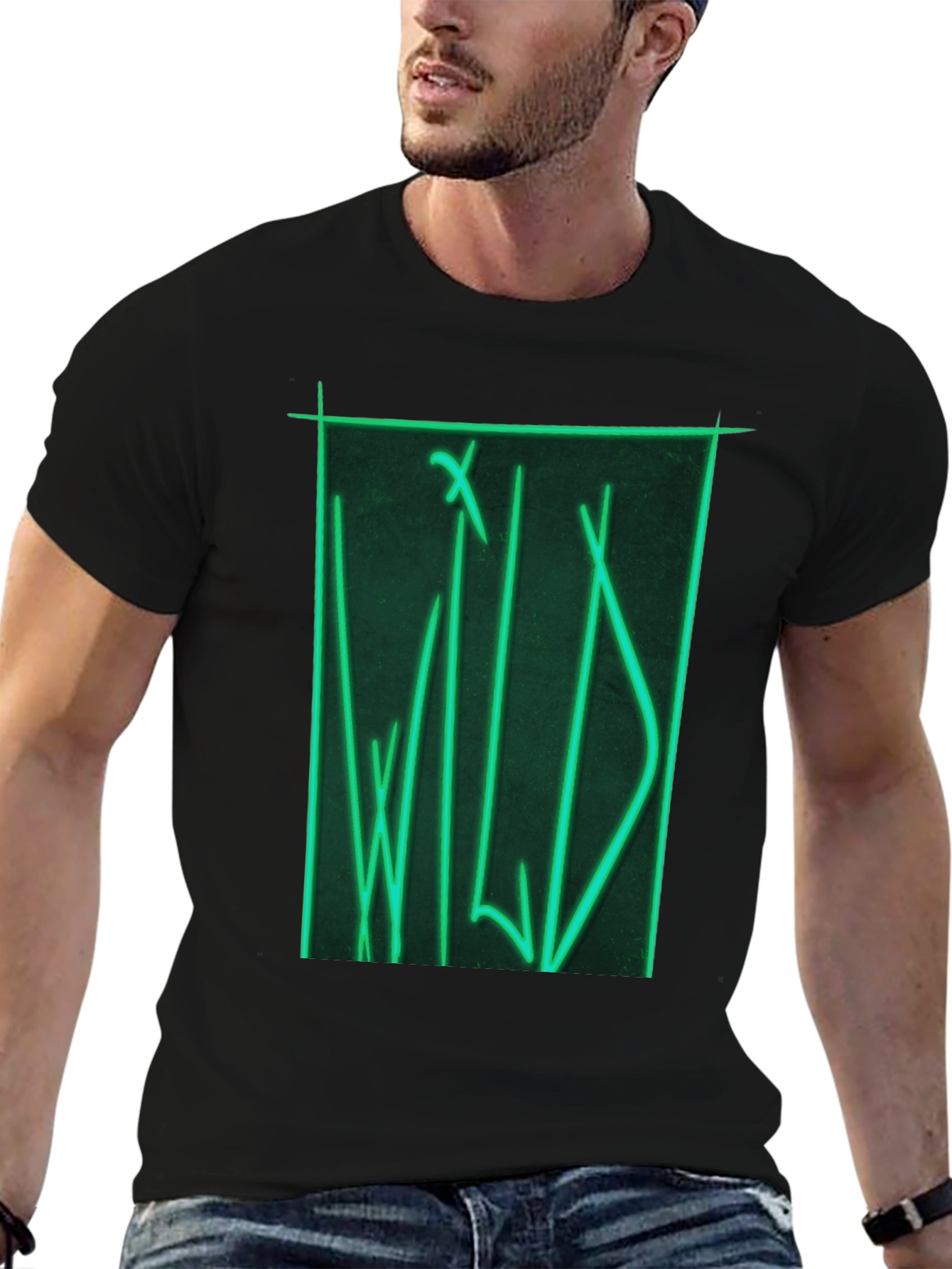 Wild Neon Graphic T-Shirt - Black
