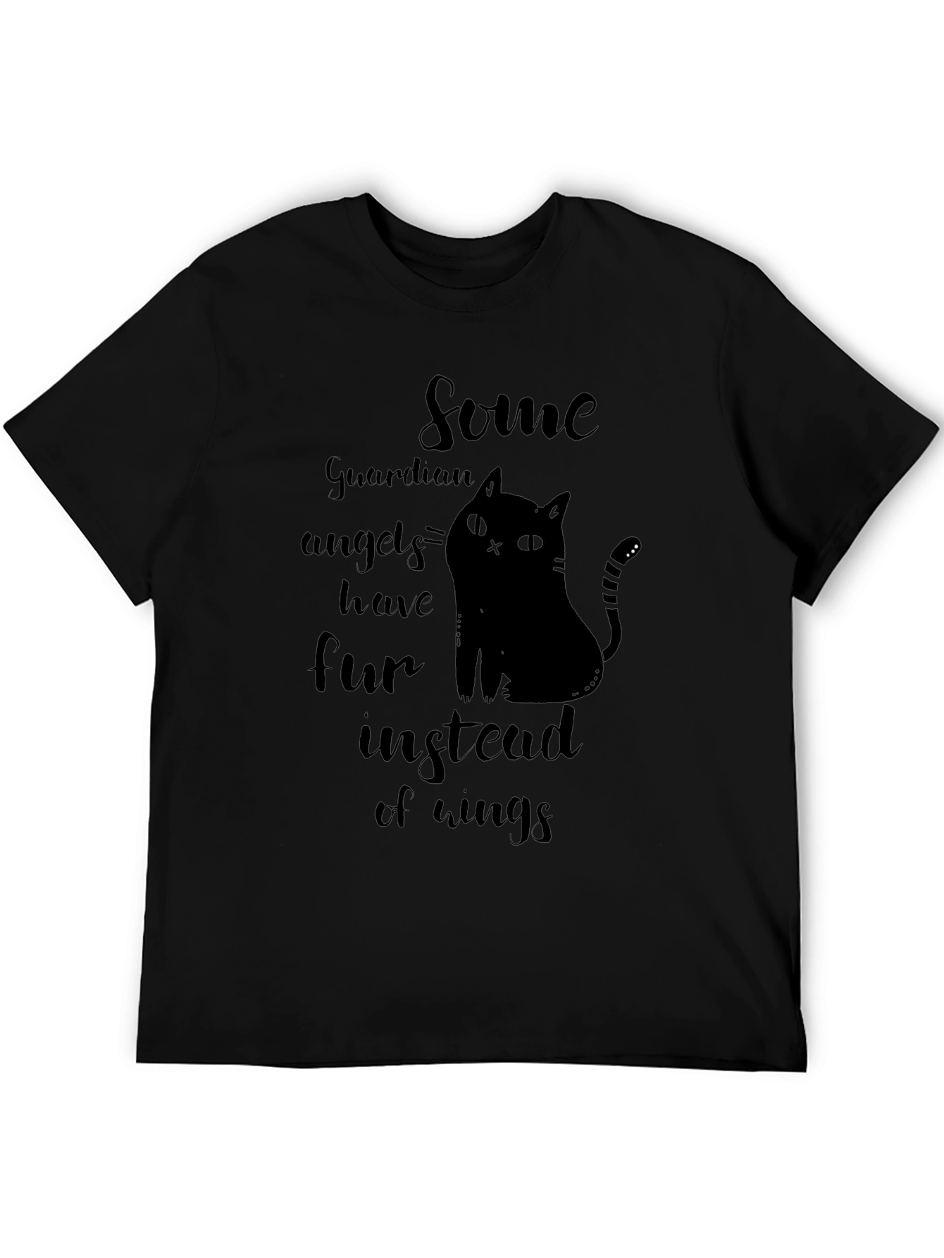 Guardian Angel Cat T-Shirt - Unisex Black Tee