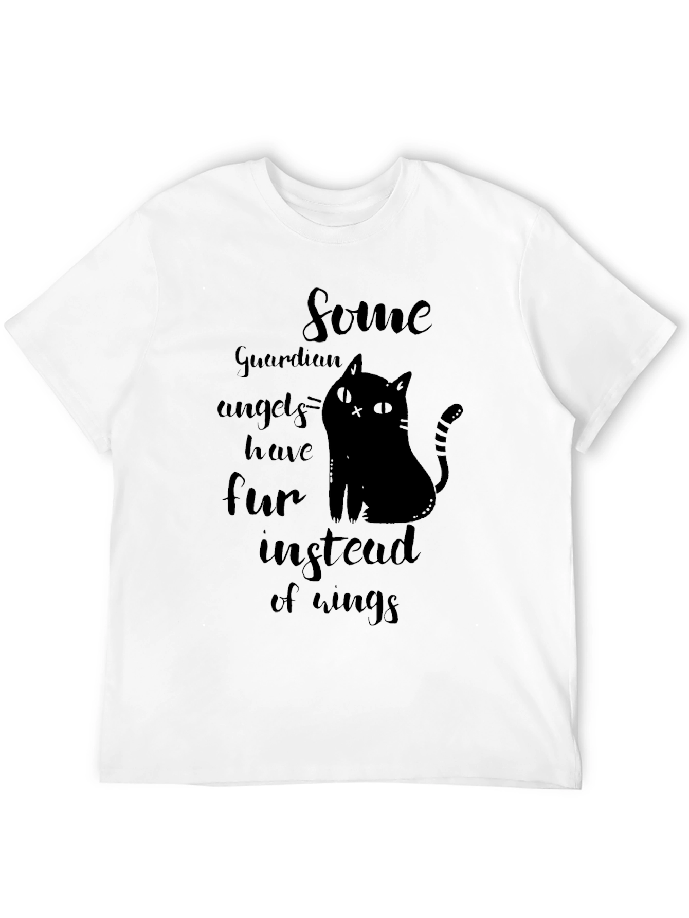 Guardian Angel Cat T-Shirt - Unisex Black Tee