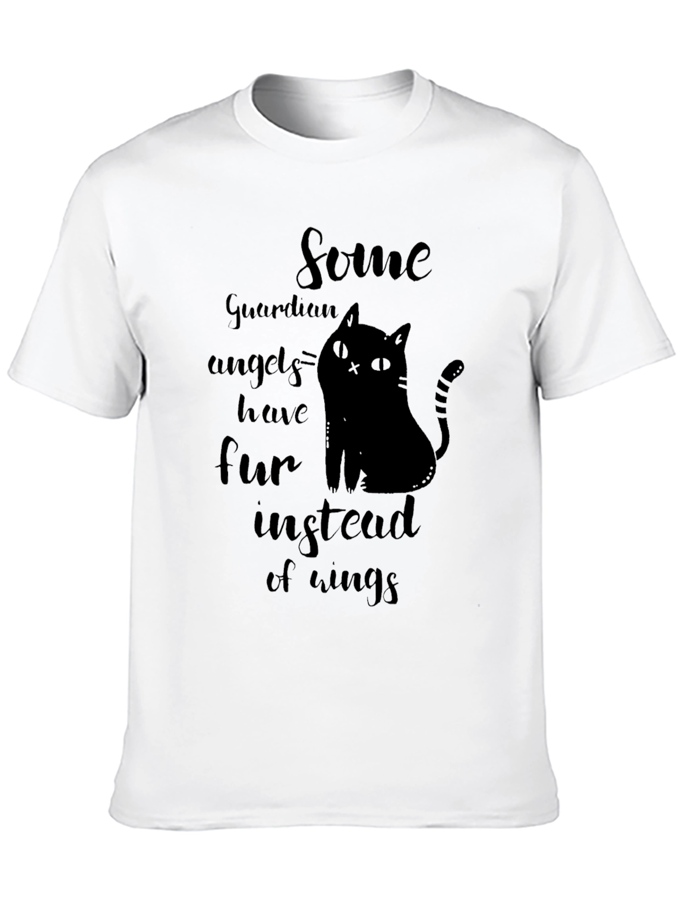 Guardian Angel Cat T-Shirt - Unisex Black Tee