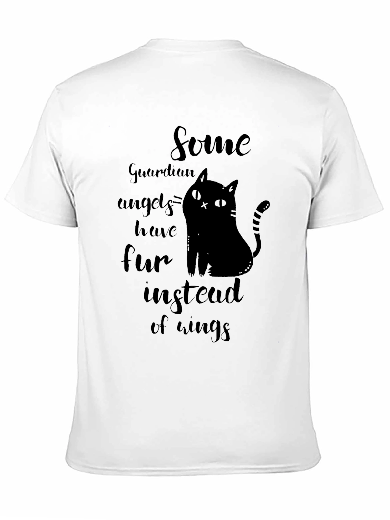 Guardian Angel Cat T-Shirt - Unisex Black Tee