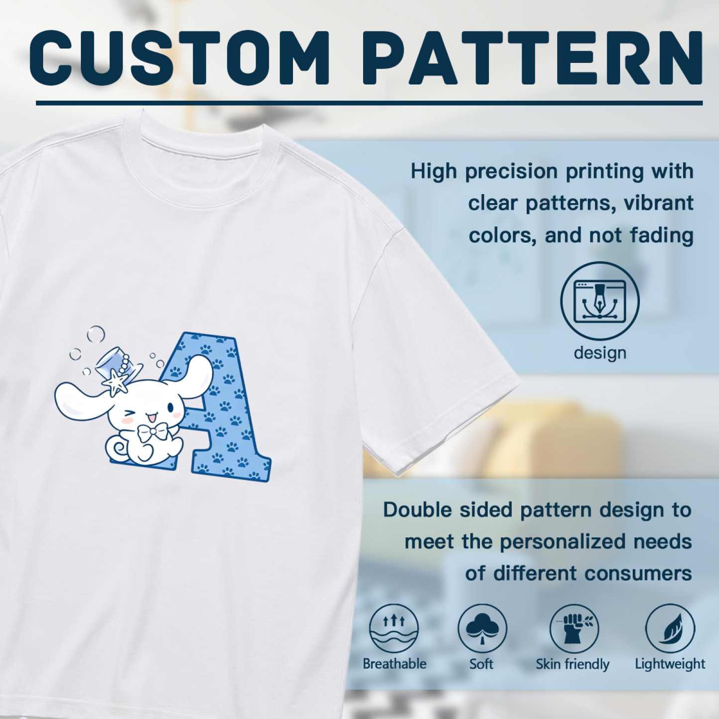 Adorable Cinnamoroll Letter A Design Plus?Size Women T?Shirt