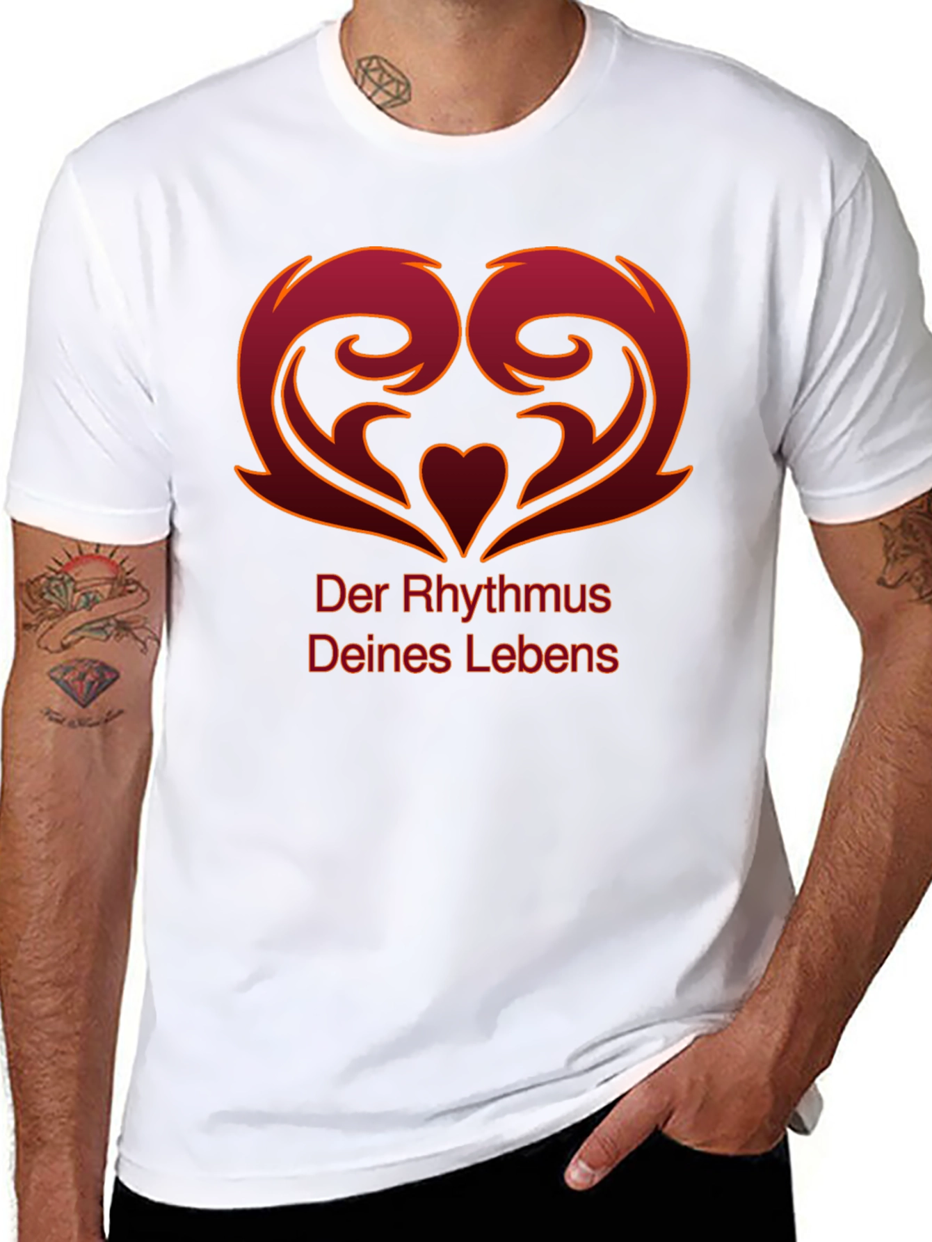Heart Rhythm Graphic Black T-Shirt
