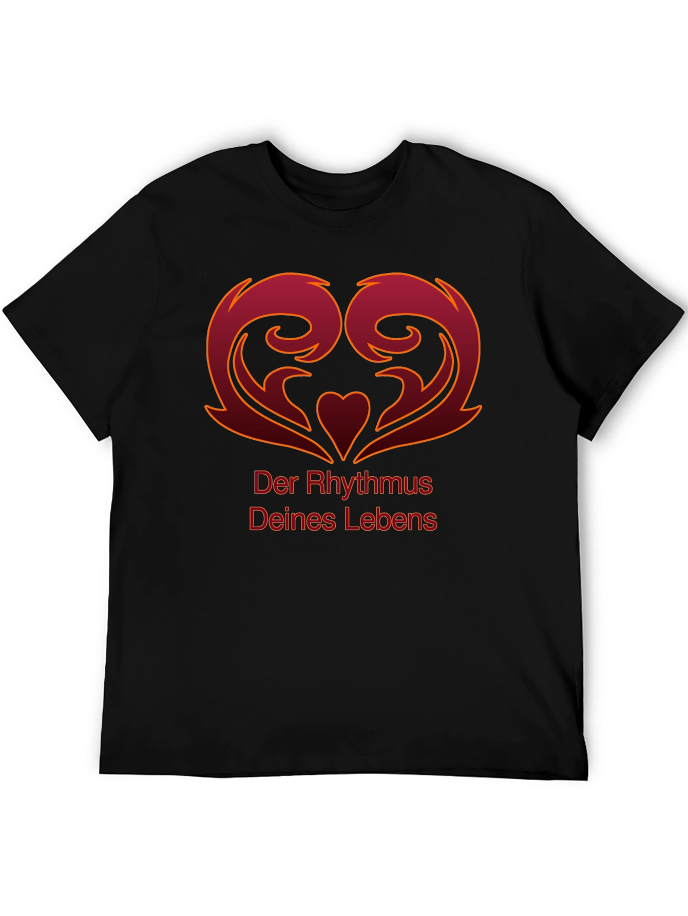 Heart Rhythm Graphic Black T-Shirt