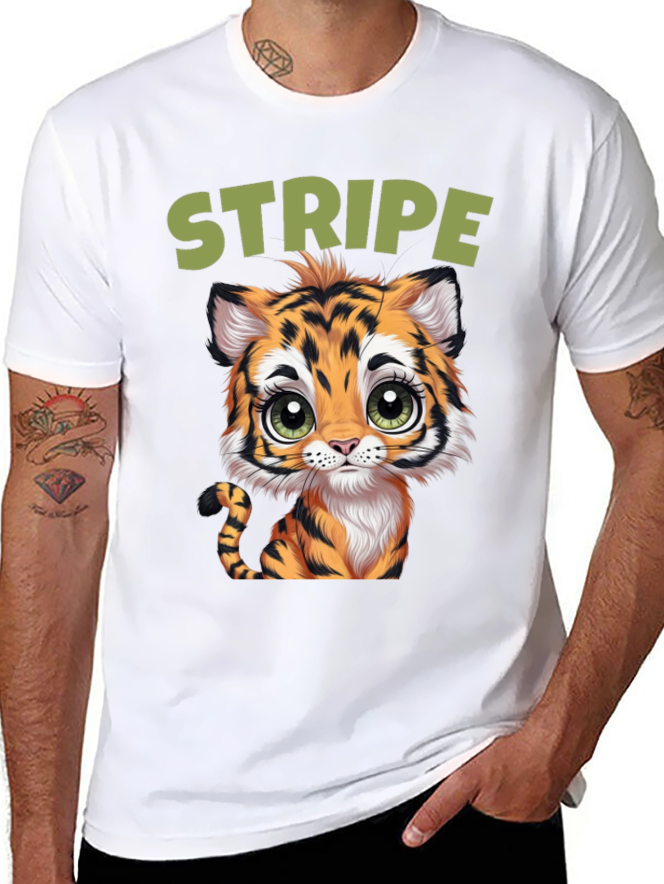 Cute Tiger Stripe Graphic Tee