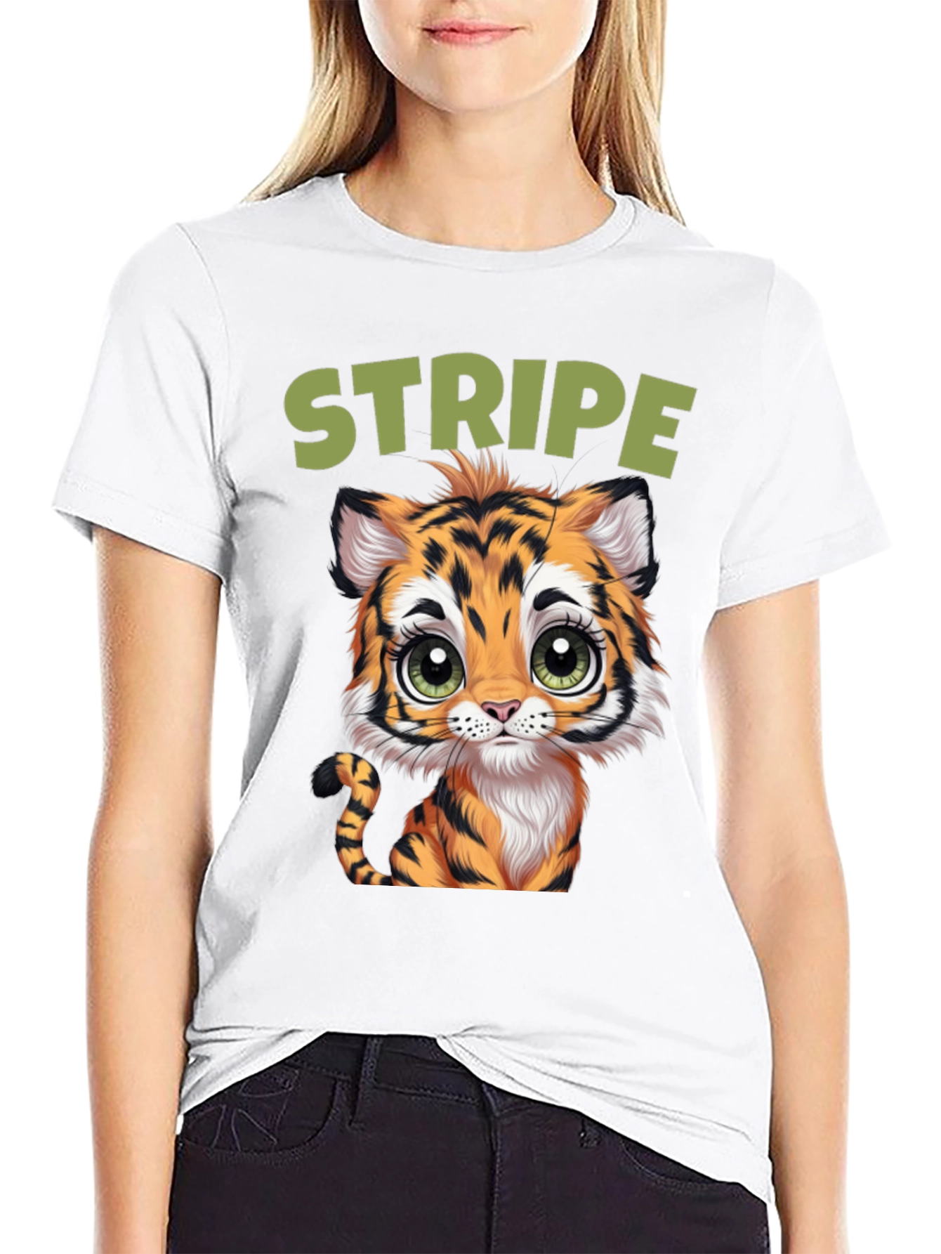 Cute Tiger Stripe Graphic Tee