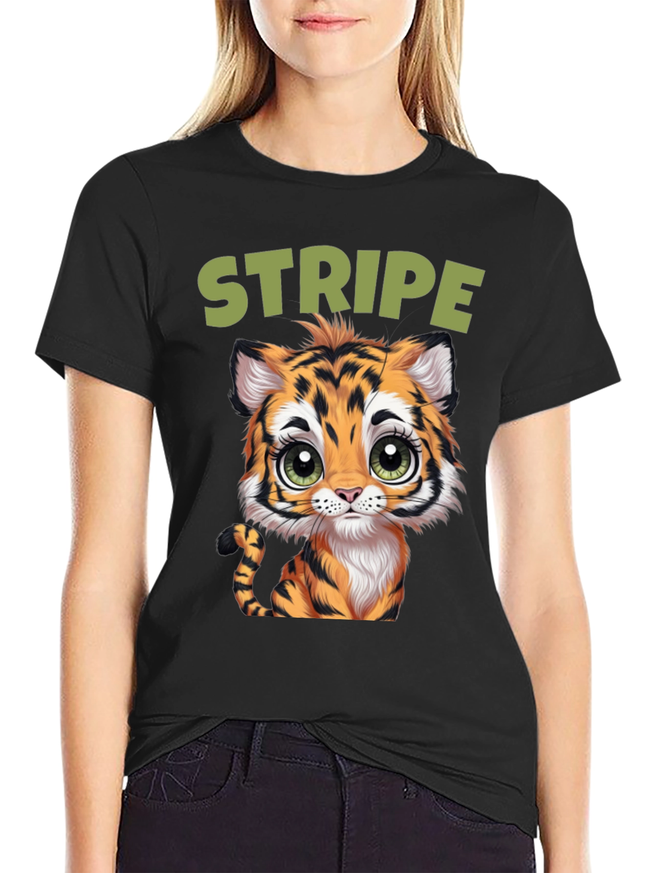 Cute Tiger Stripe Graphic Tee