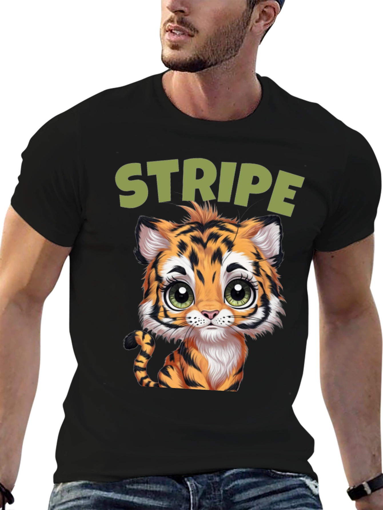 Cute Tiger Stripe Graphic Tee