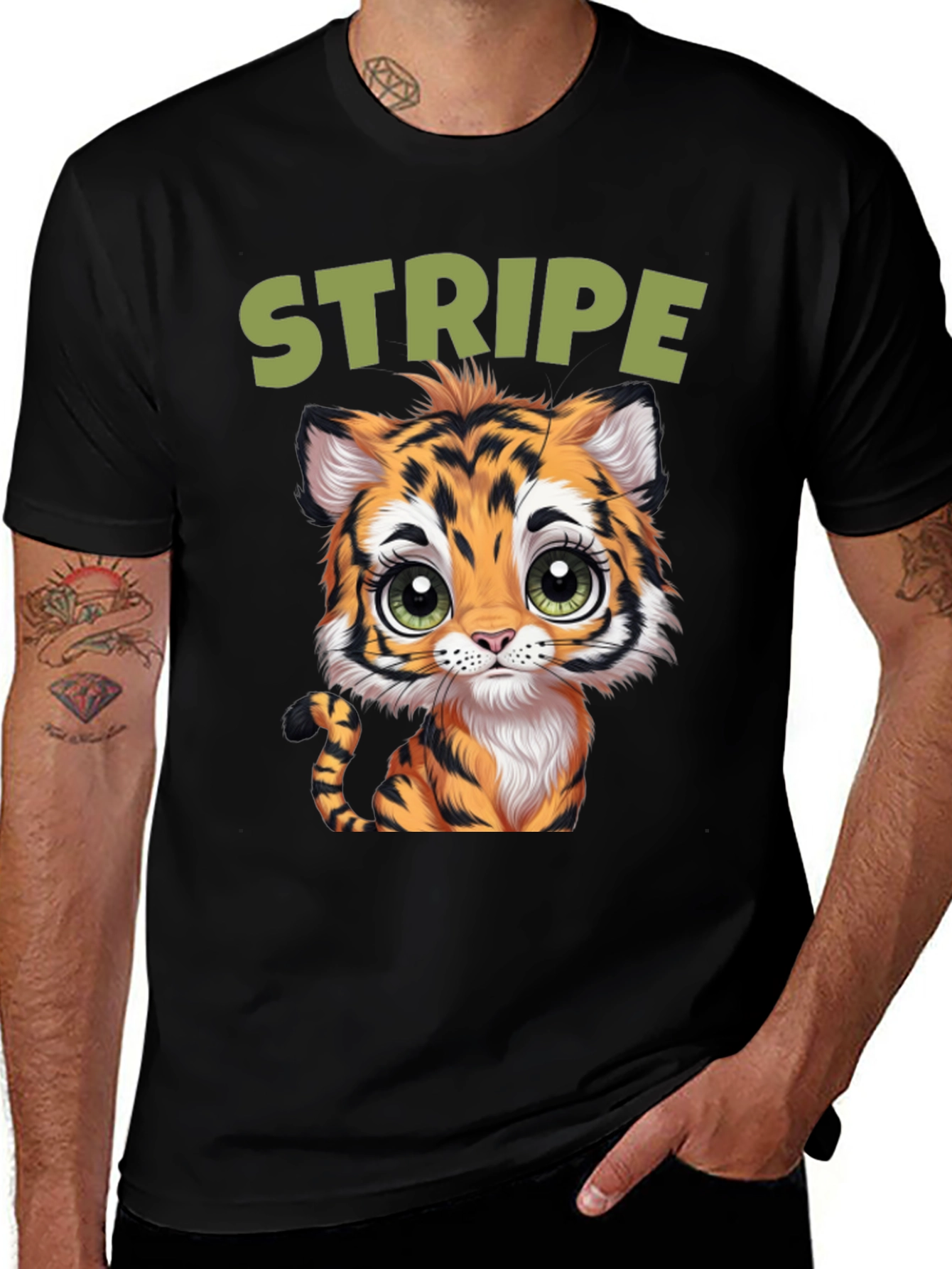 Cute Tiger Stripe Graphic Tee