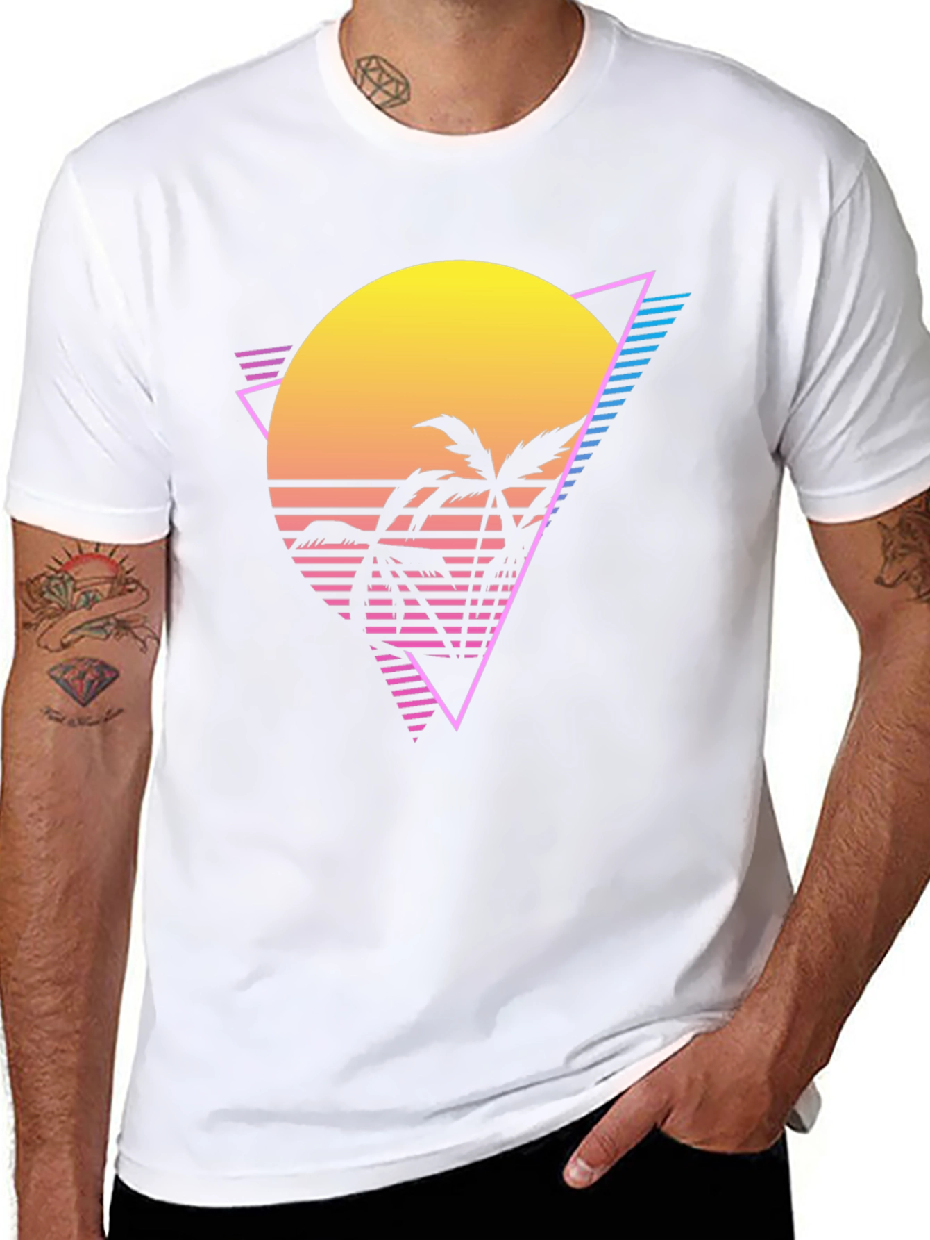 Retro Sunset Palm Tree T-Shirt