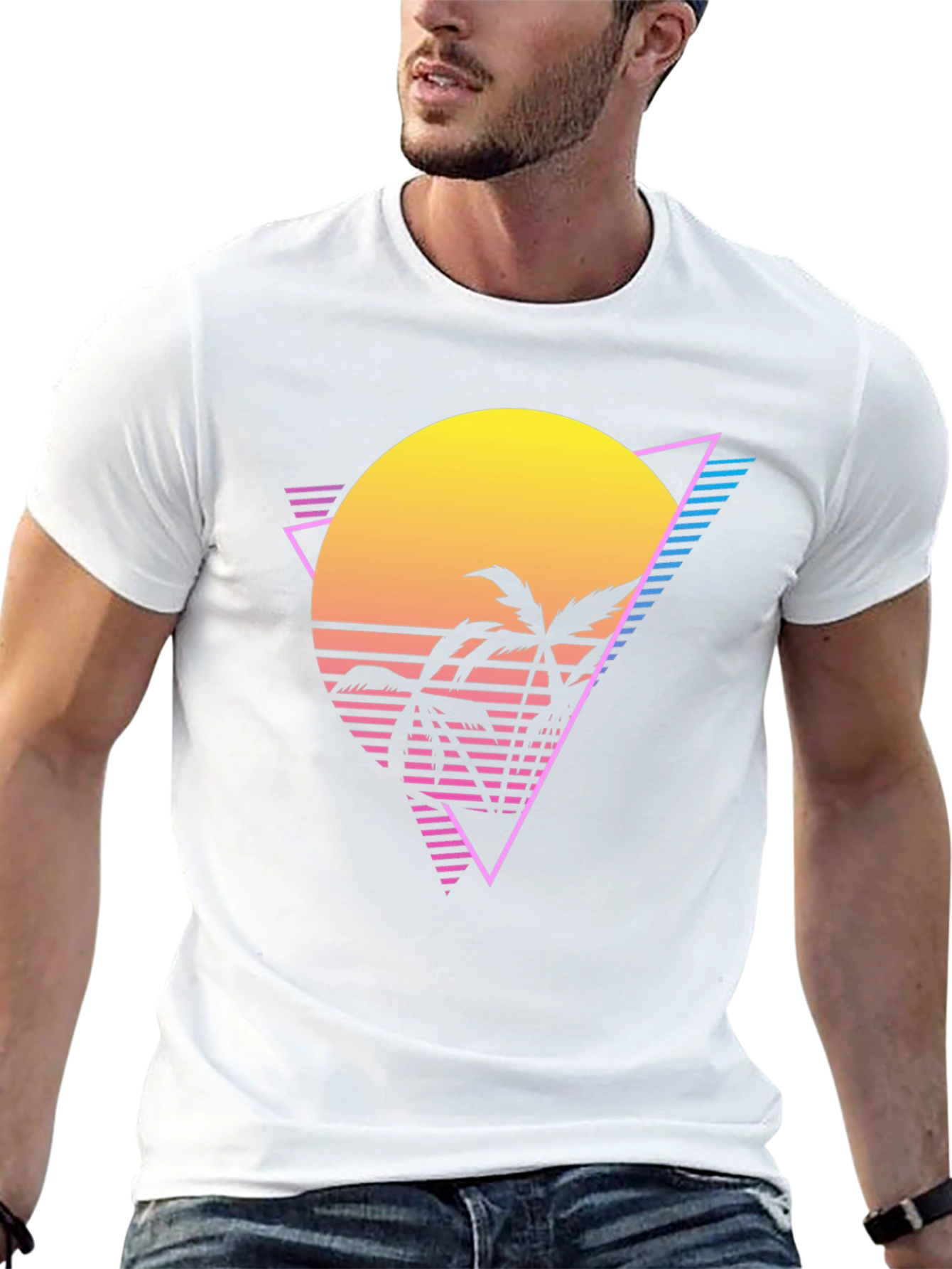 Retro Sunset Palm Tree T-Shirt