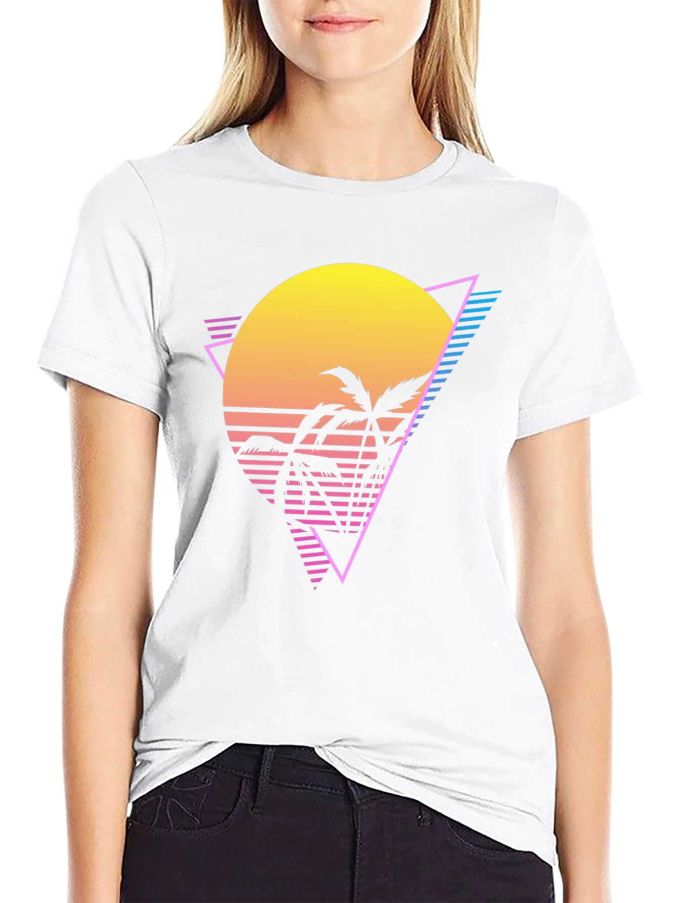 Retro Sunset Palm Tree T-Shirt