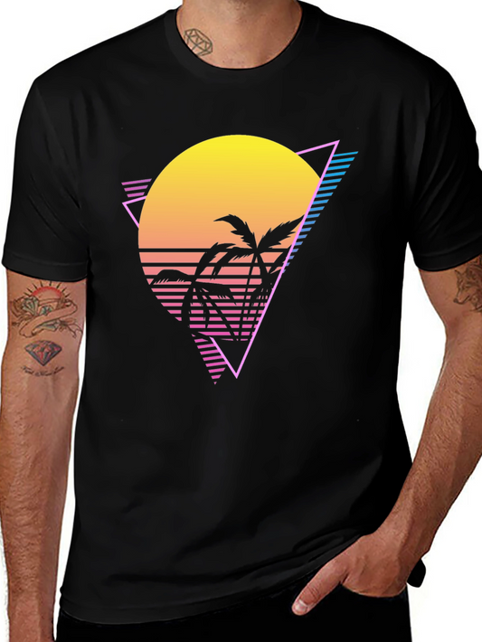 Retro Sunset Palm Tree T-Shirt