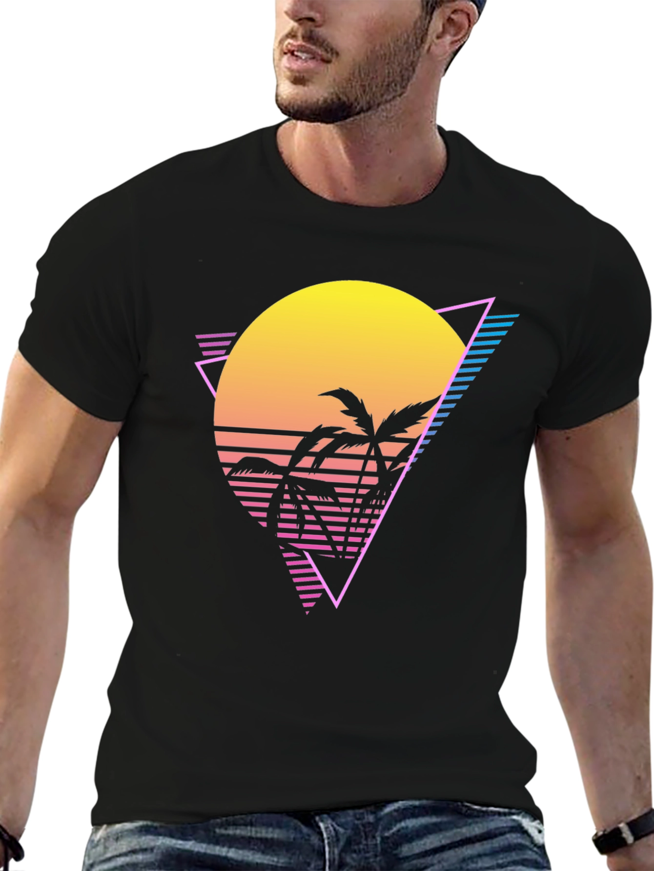 Retro Sunset Palm Tree T-Shirt