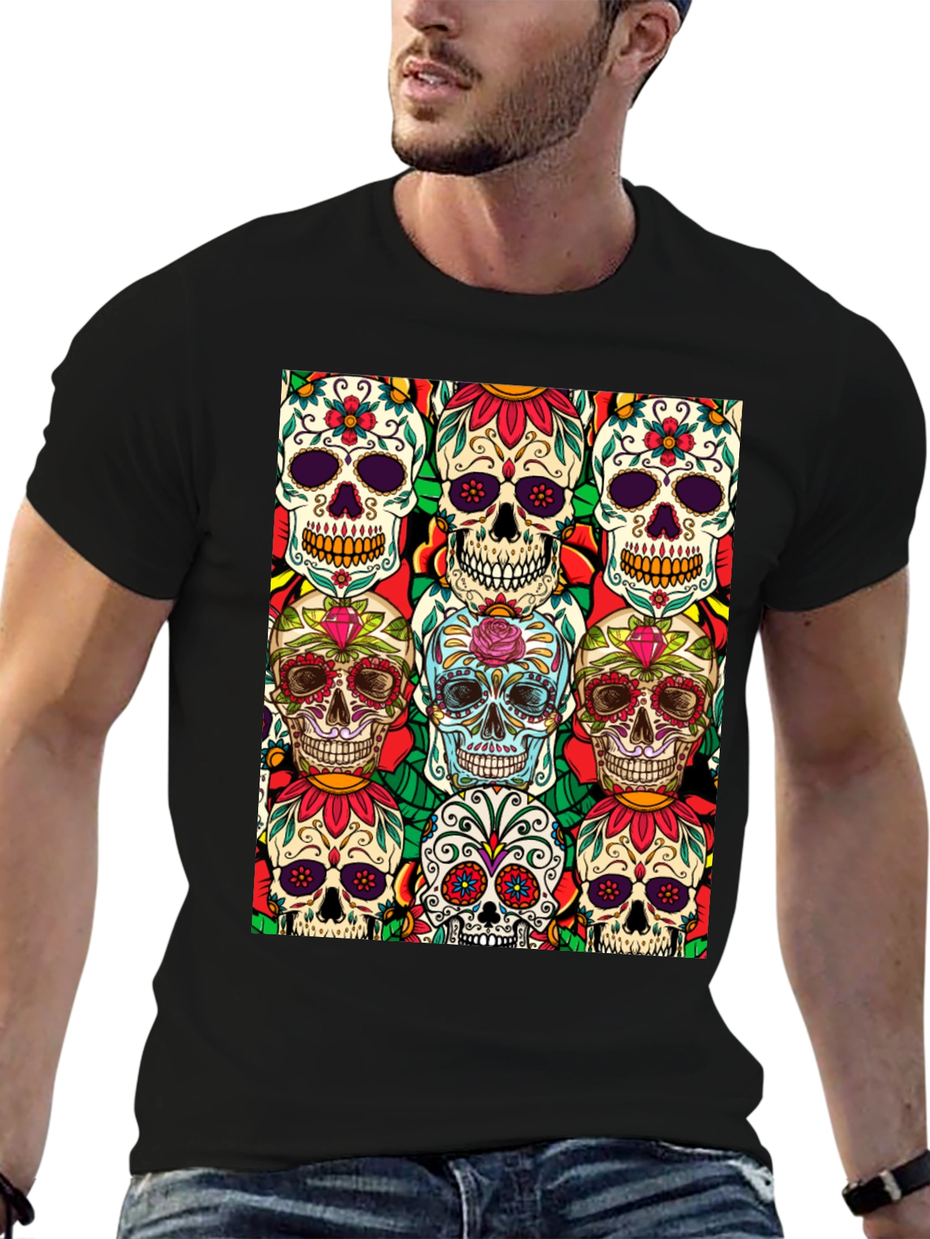 Sugar Skull T-Shirt Day of the Dead Tee