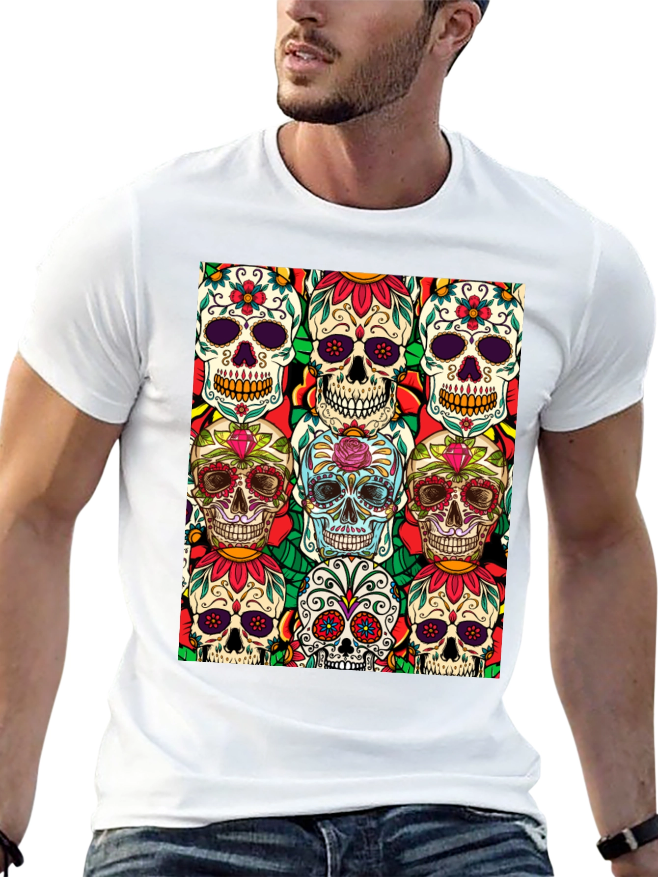 Sugar Skull T-Shirt Day of the Dead Tee