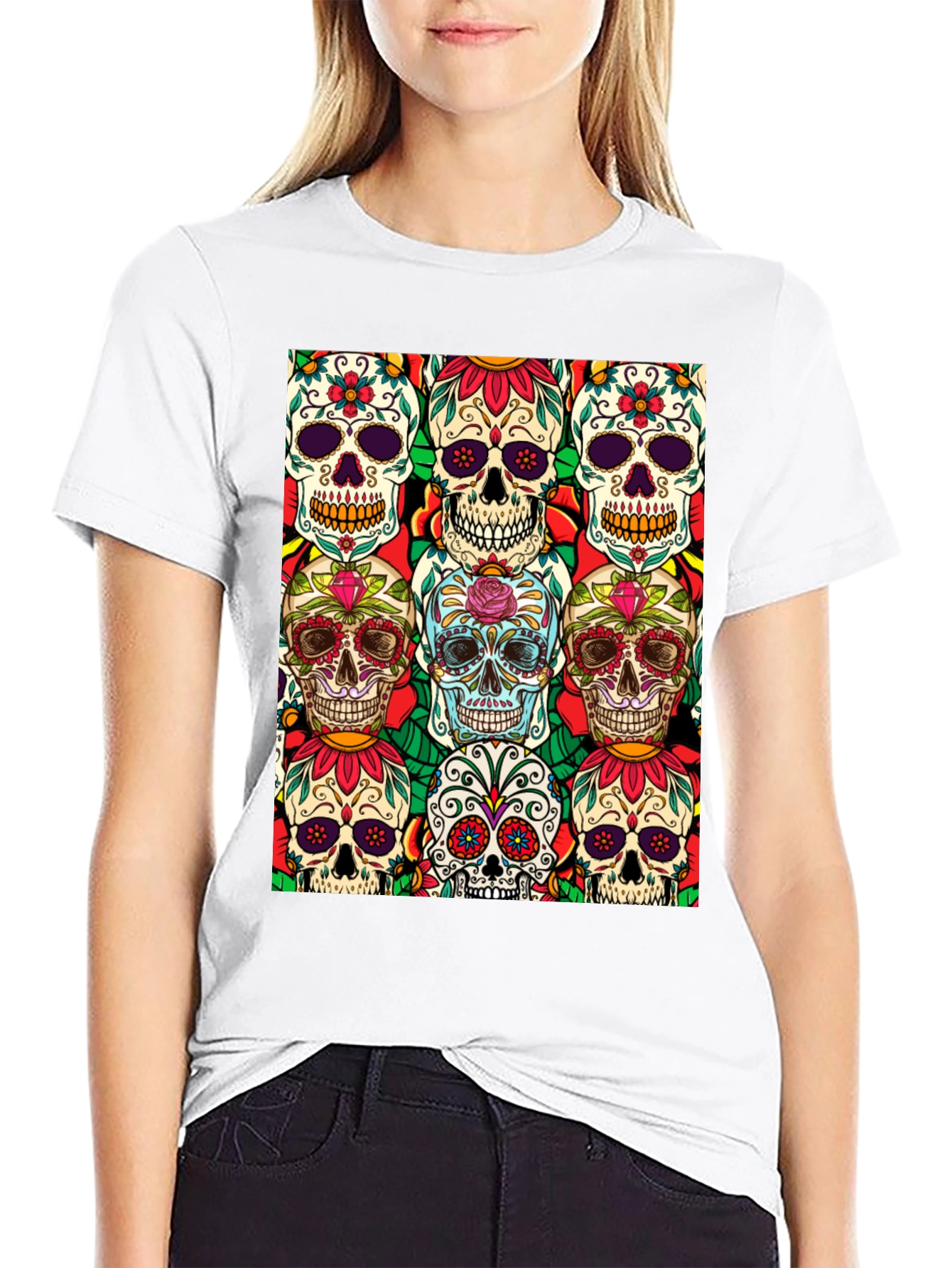 Sugar Skull T-Shirt Day of the Dead Tee