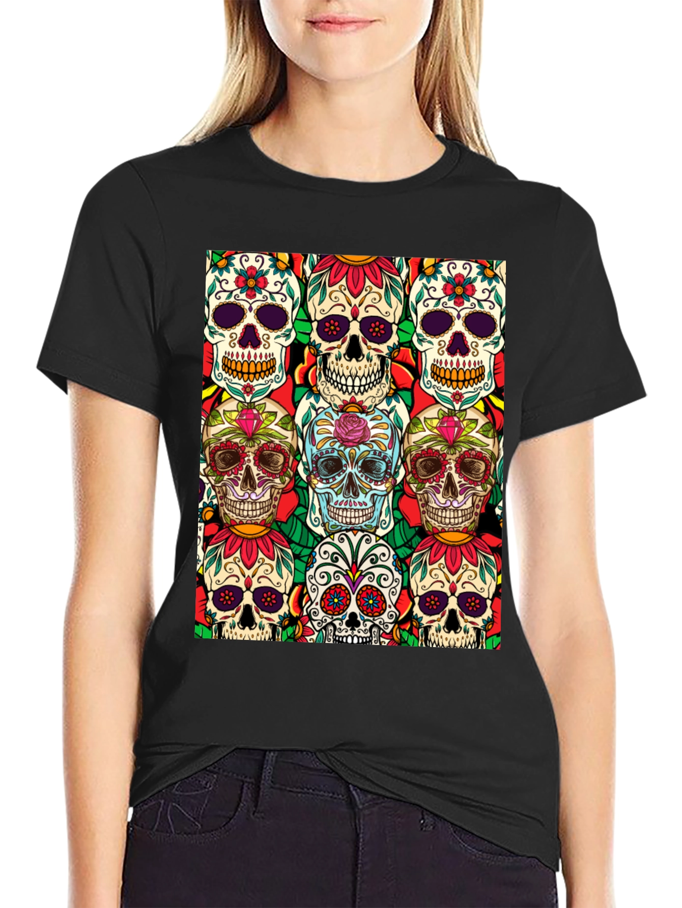 Sugar Skull T-Shirt Day of the Dead Tee