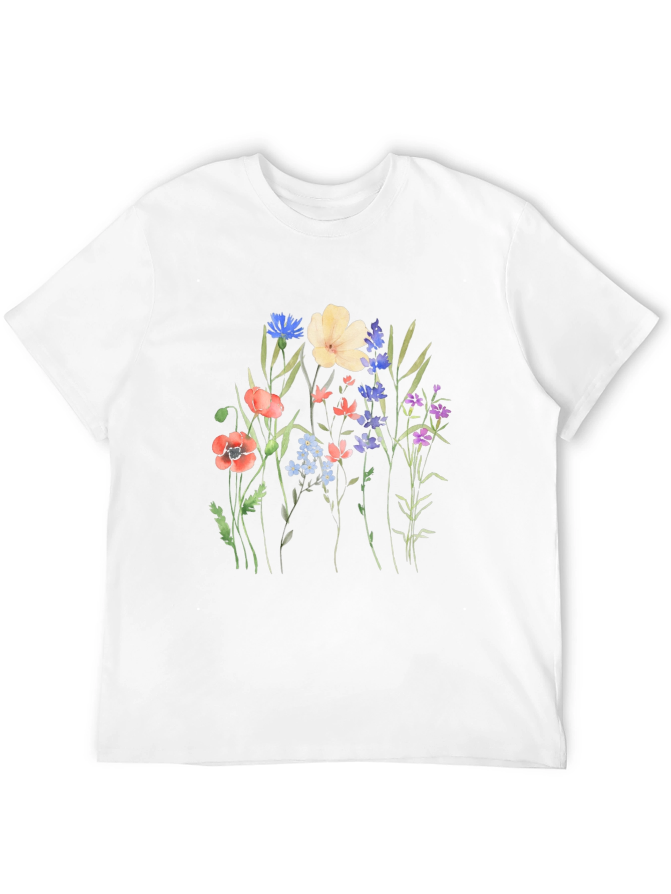 Floral Print Black T-Shirt - Nature Lover Tee