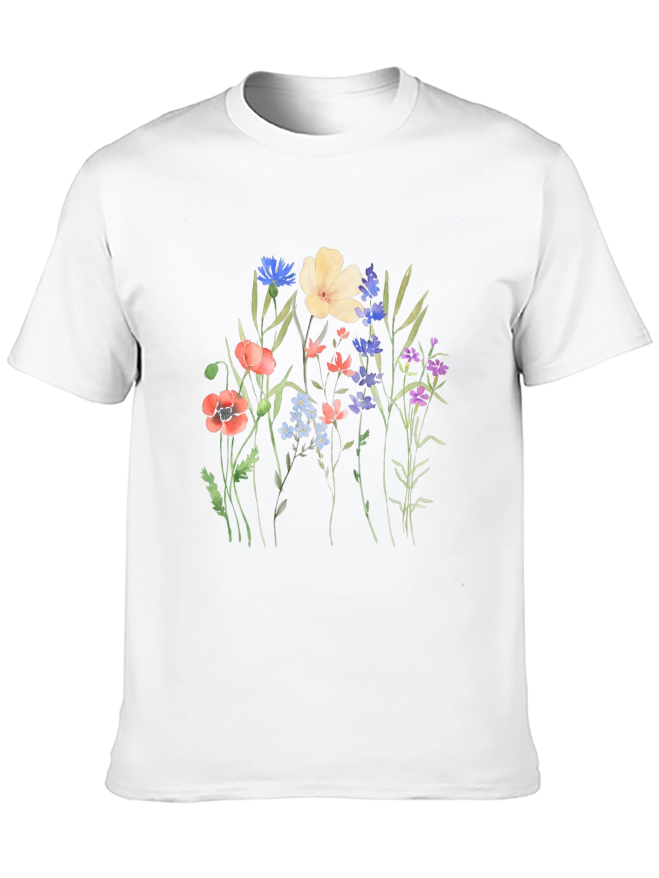 Floral Print Black T-Shirt - Nature Lover Tee