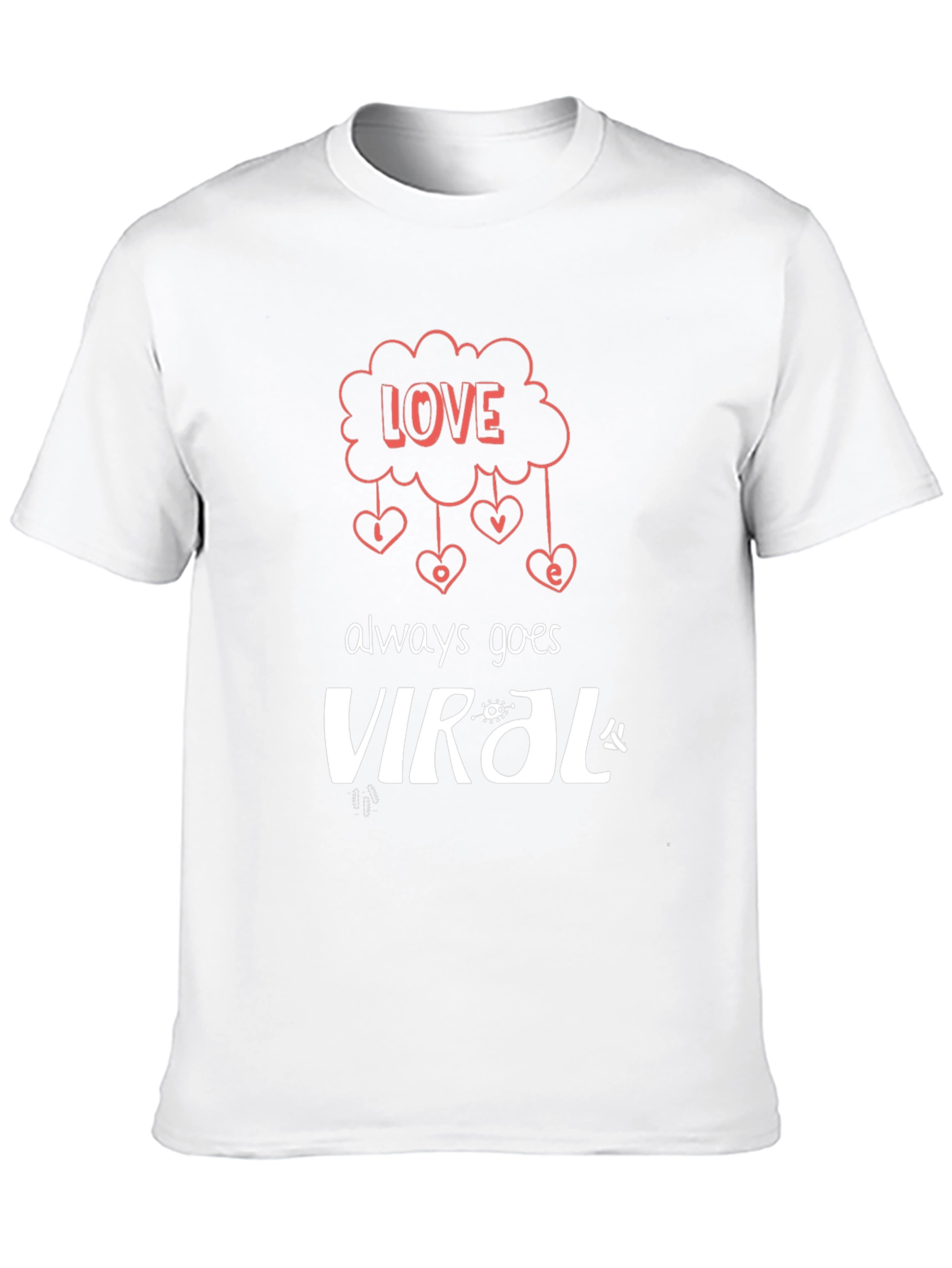 Love Always Goes Viral Black Graphic T-Shirt