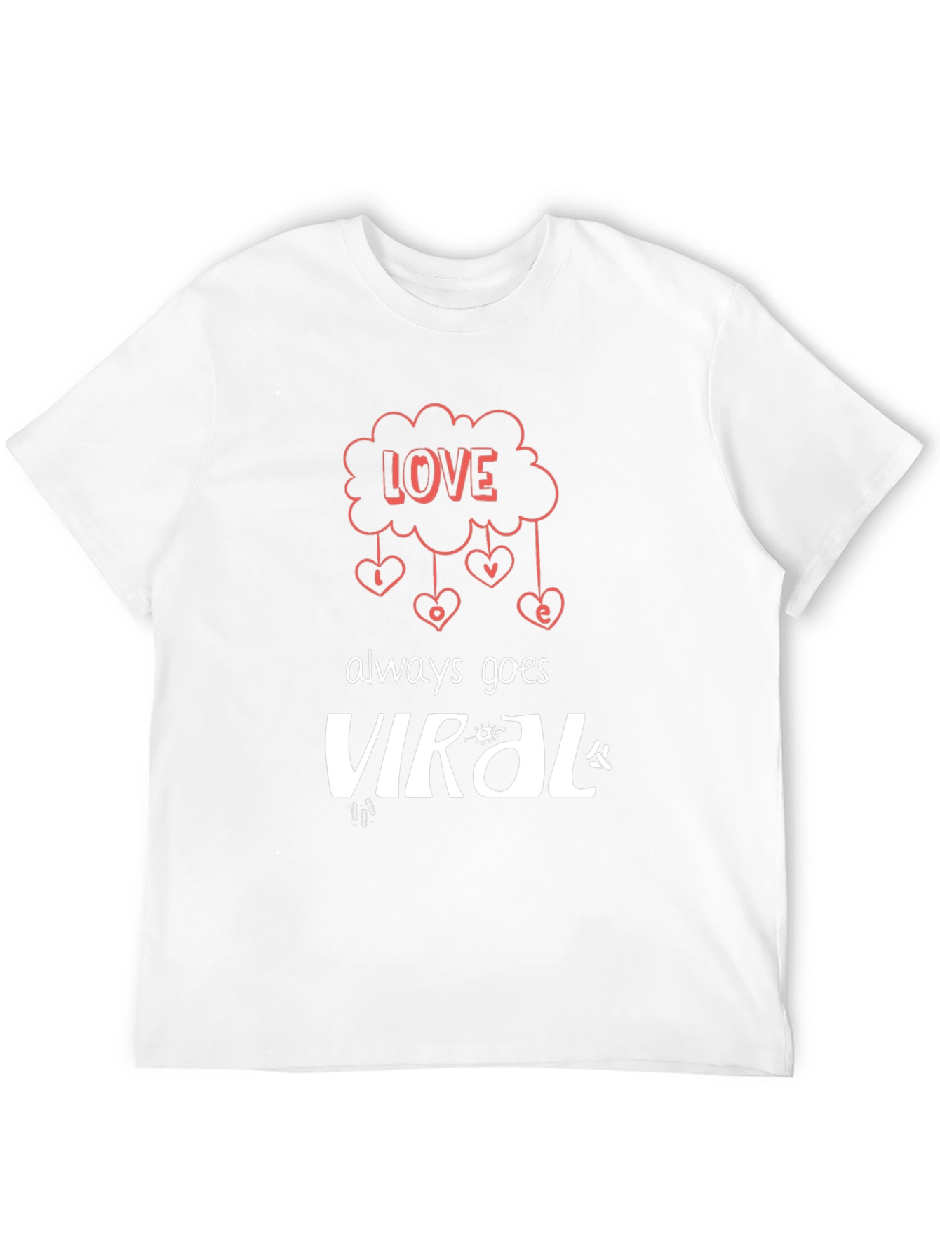 Love Always Goes Viral Black Graphic T-Shirt