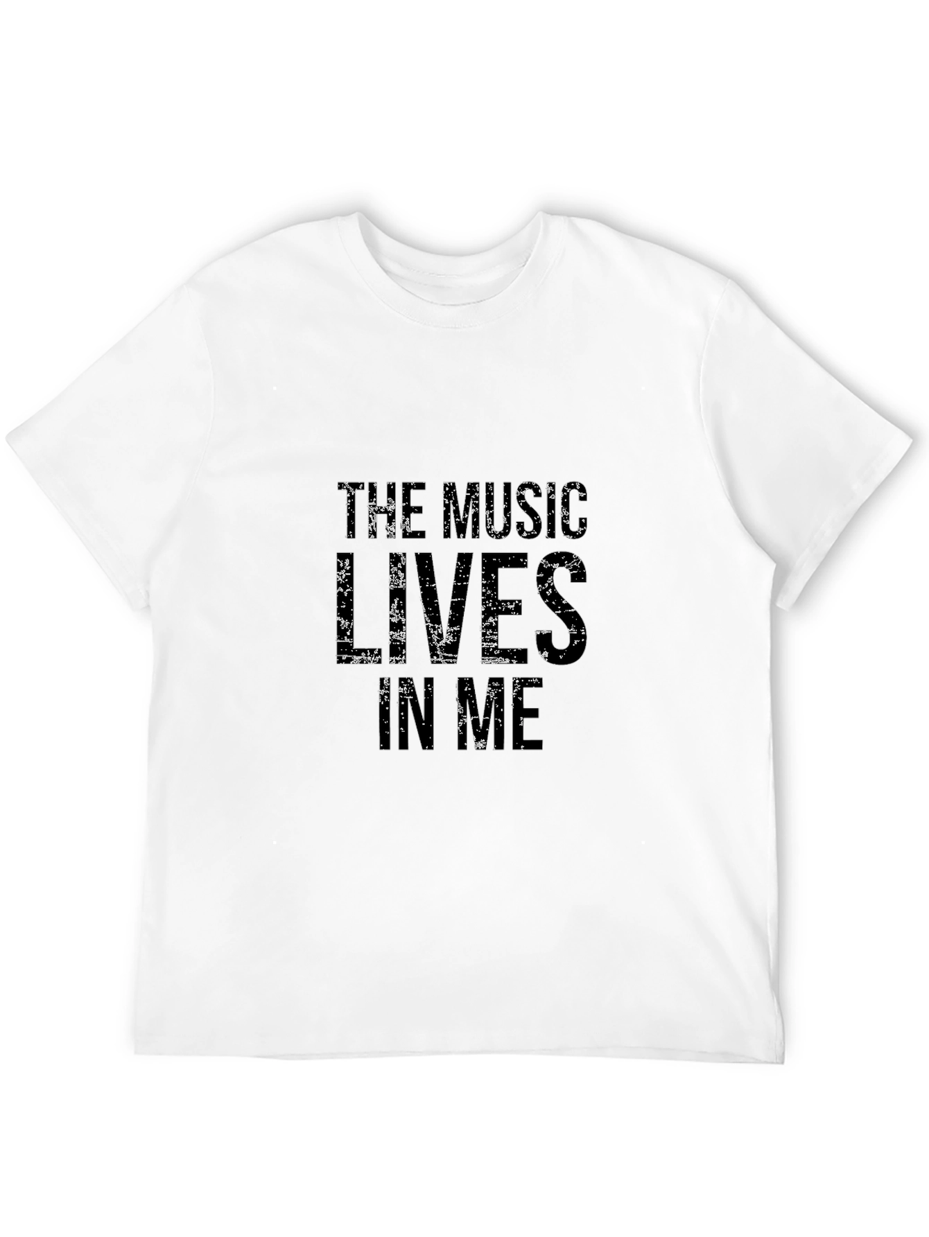 The Music Lives in Me Graphic Black T-Shirt