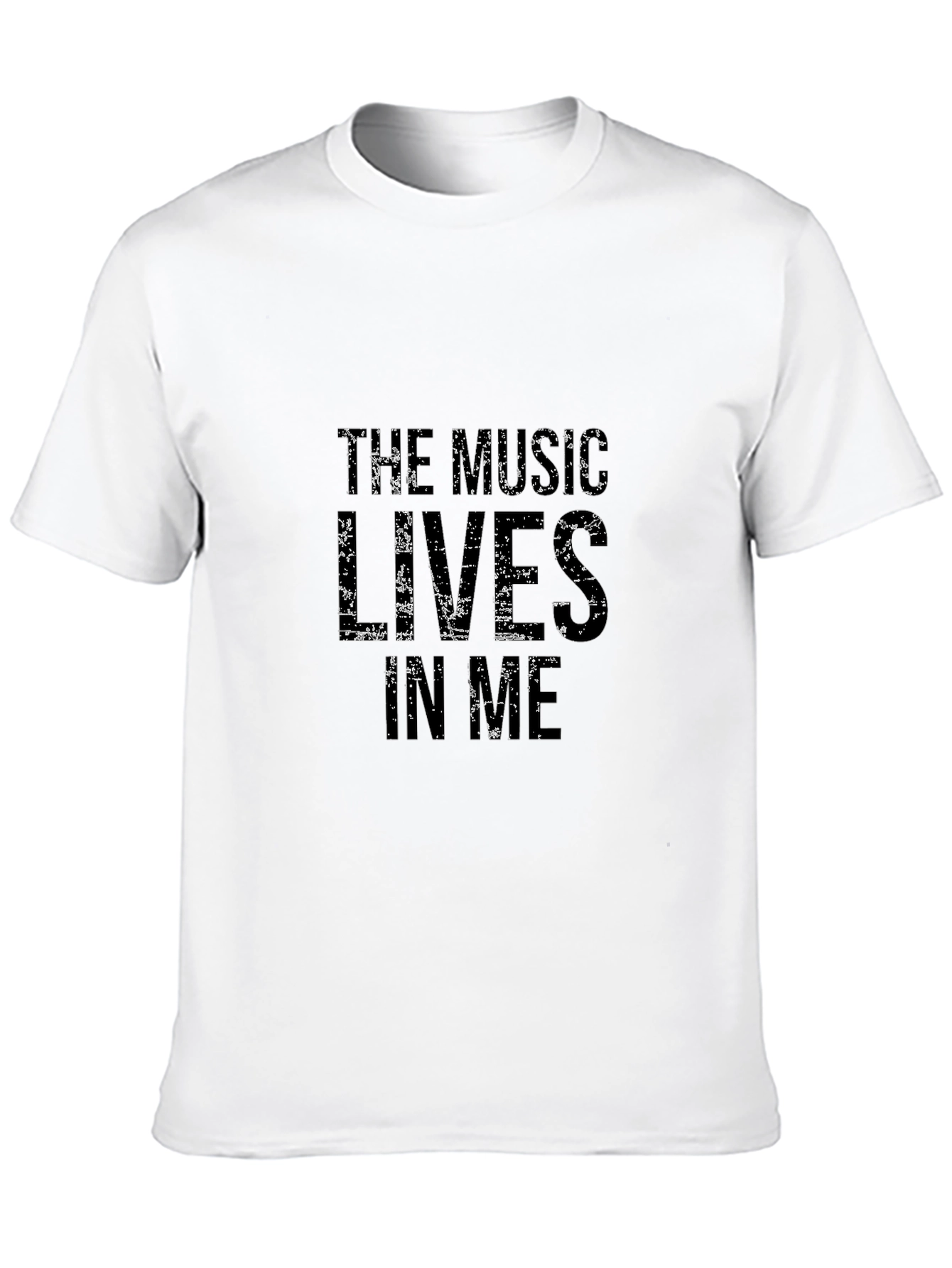 The Music Lives in Me Graphic Black T-Shirt