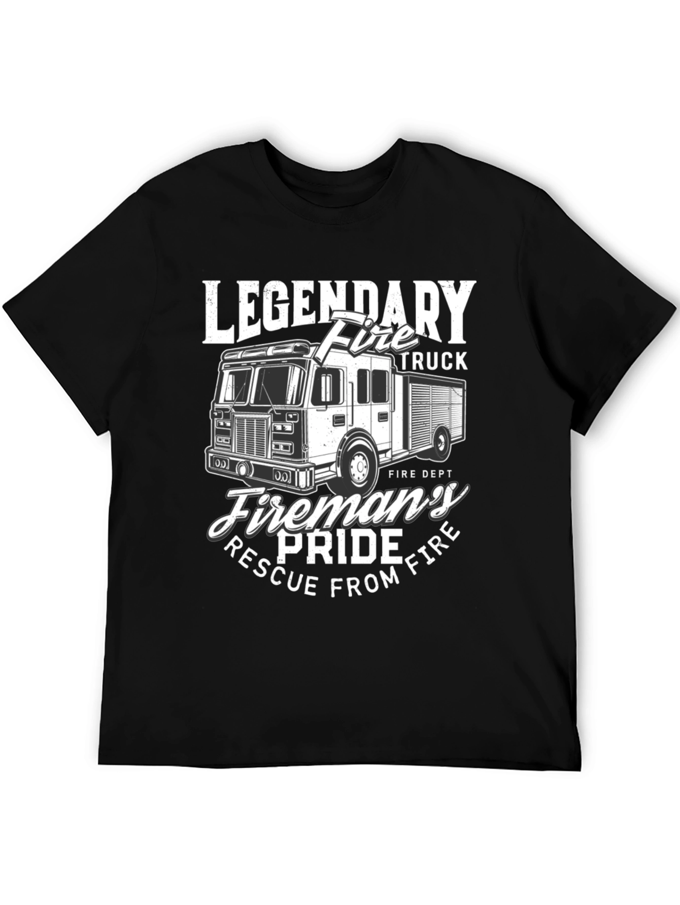 Legendary Fire Truck T-Shirt: Firemans Pride Rescue Tee