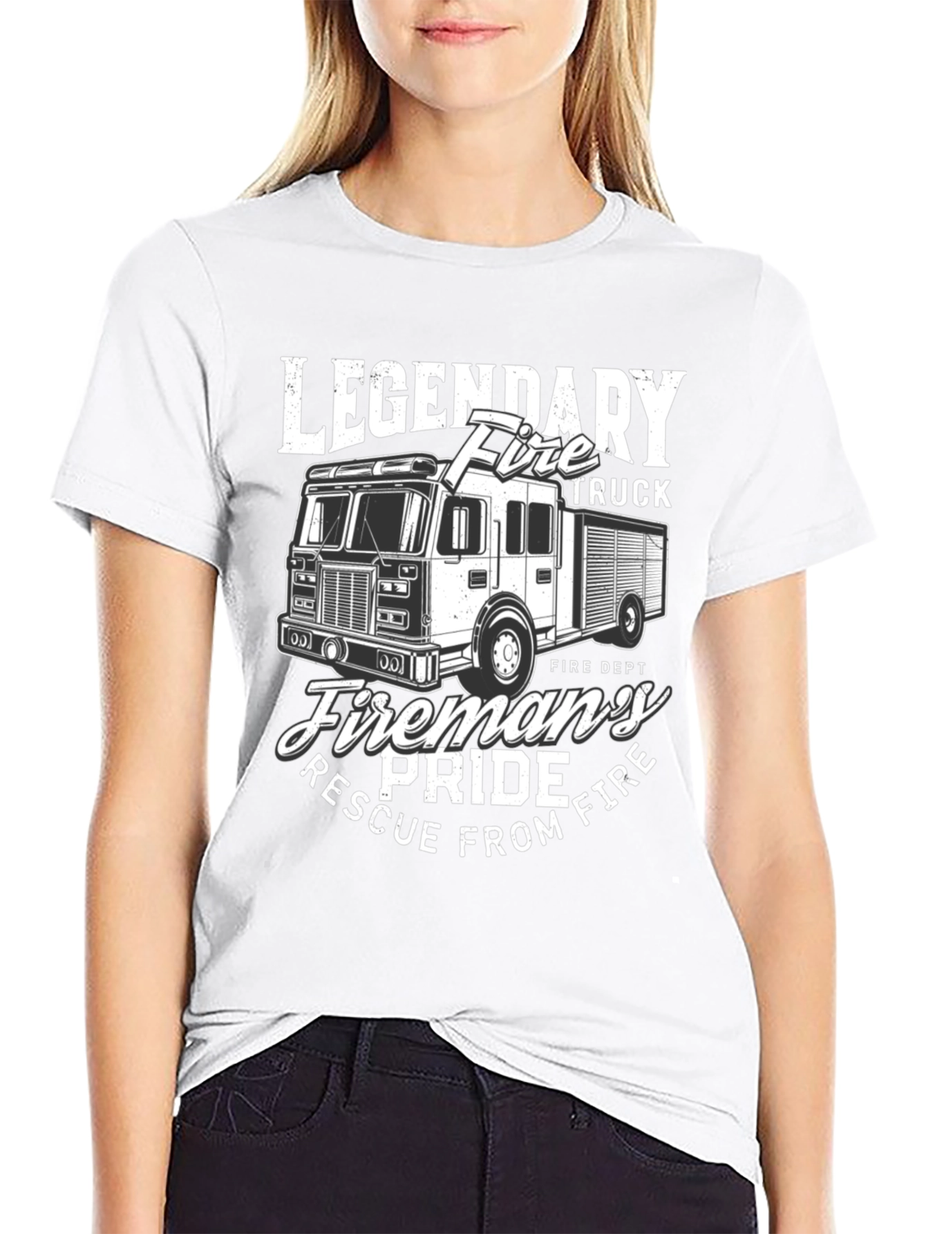 Legendary Fire Truck T-Shirt: Firemans Pride Rescue Tee