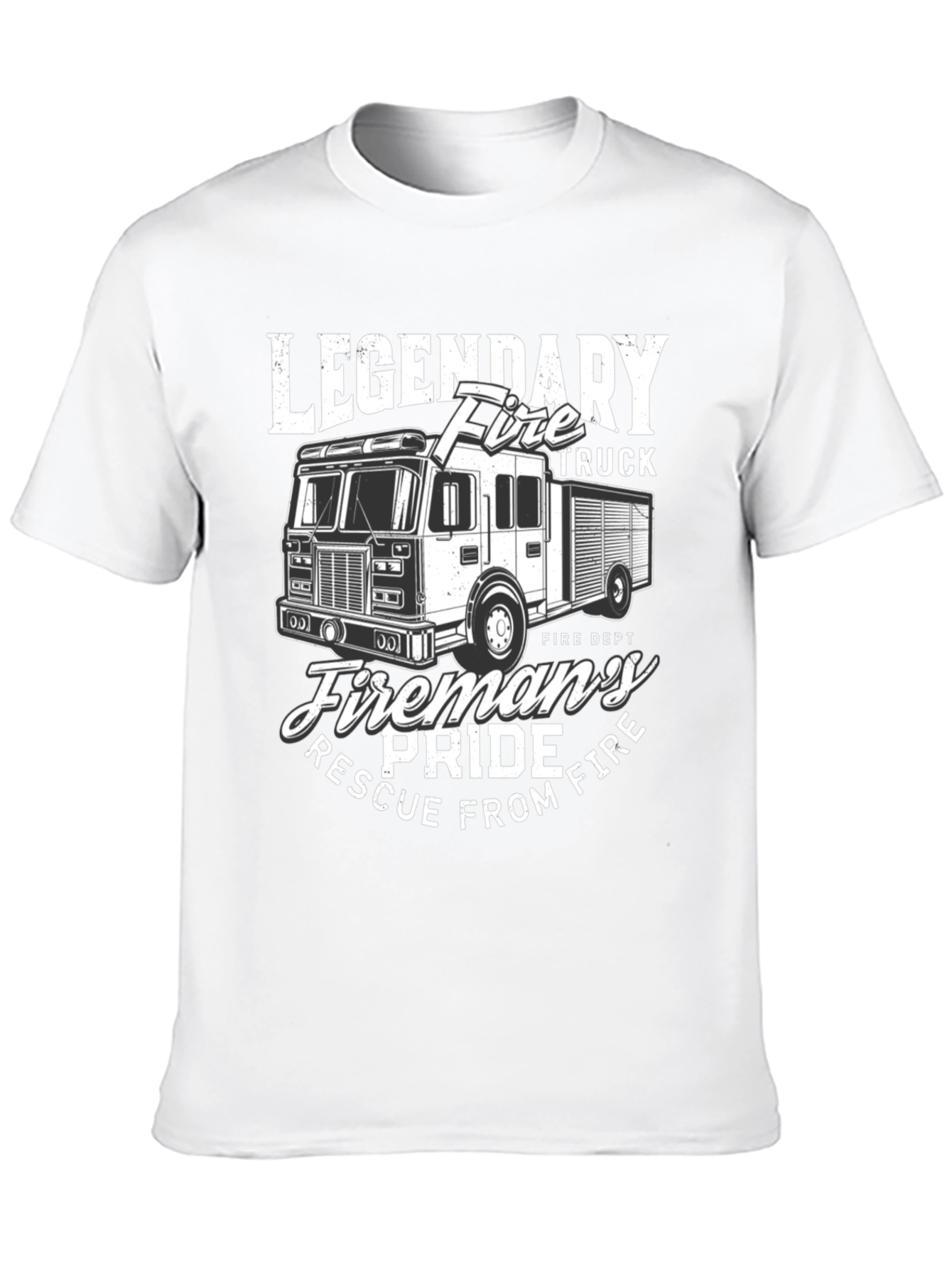 Legendary Fire Truck T-Shirt: Firemans Pride Rescue Tee