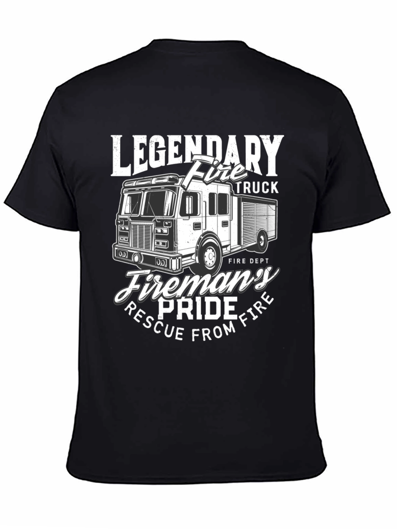Legendary Fire Truck T-Shirt: Firemans Pride Rescue Tee
