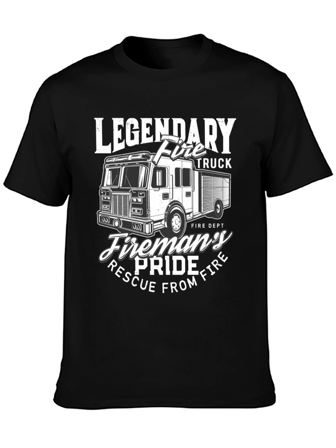 Legendary Fire Truck T-Shirt: Firemans Pride Rescue Tee
