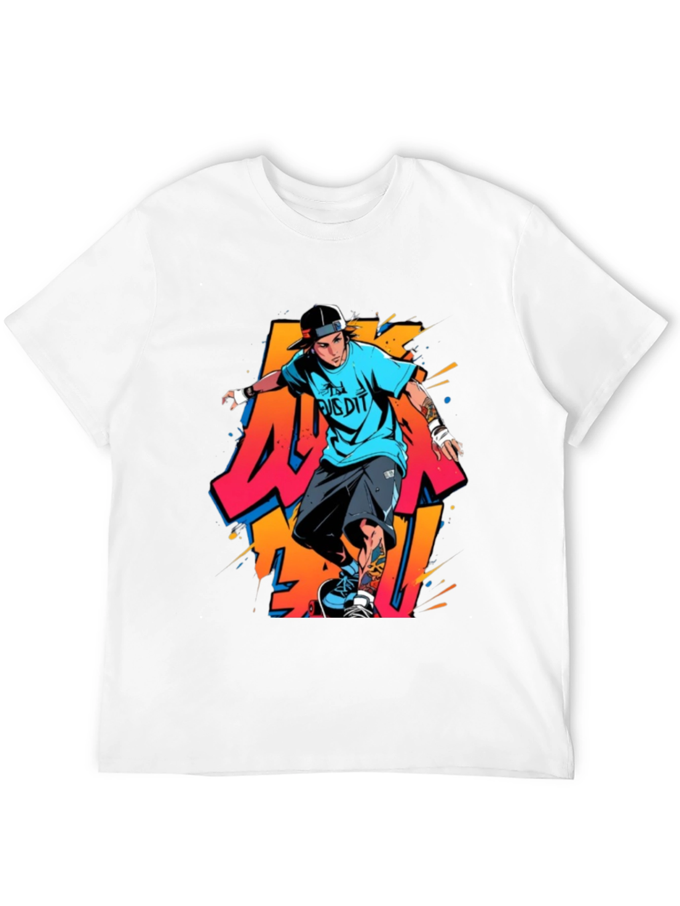 Cool Skater Graphic Tee - Black