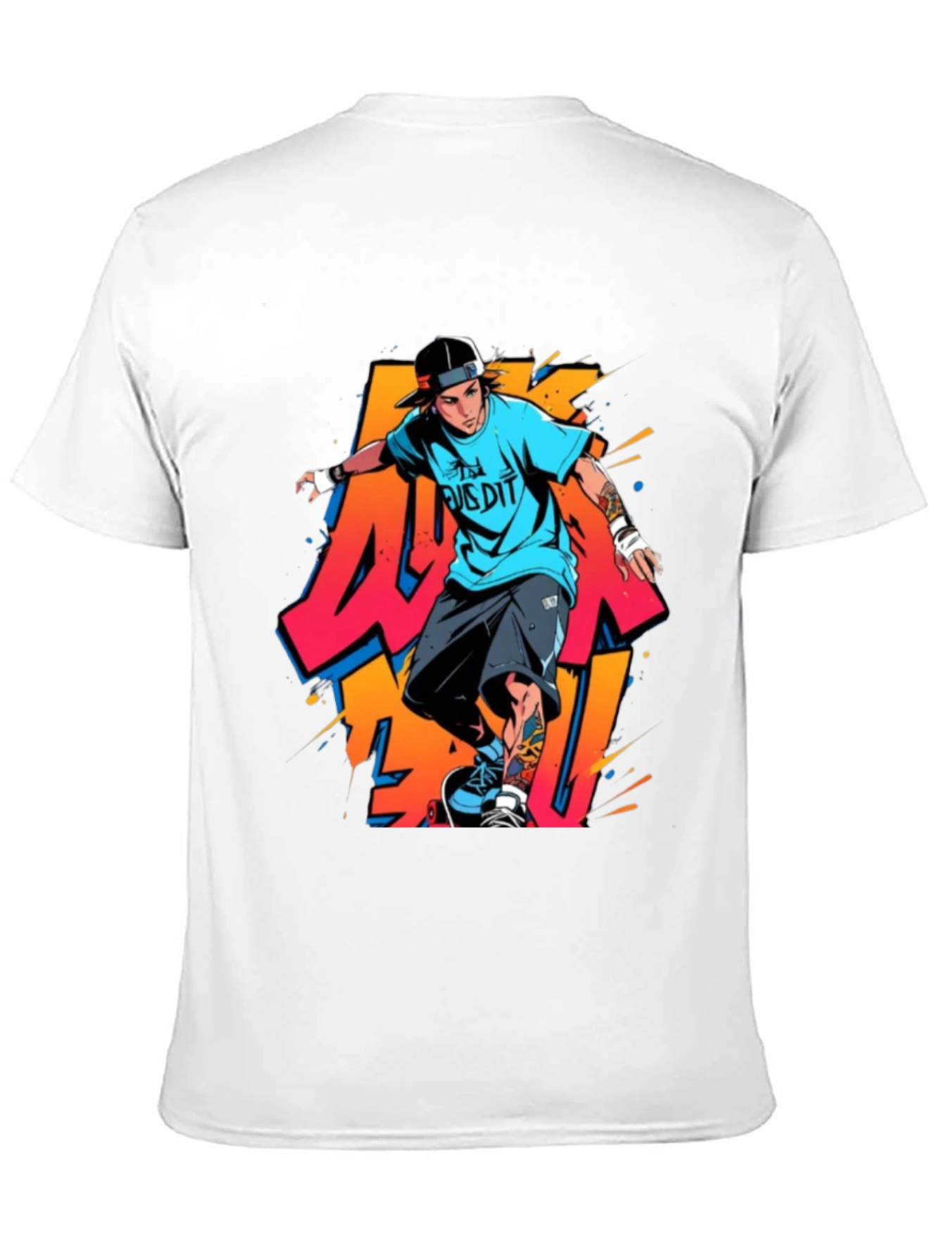 Cool Skater Graphic Tee - Black