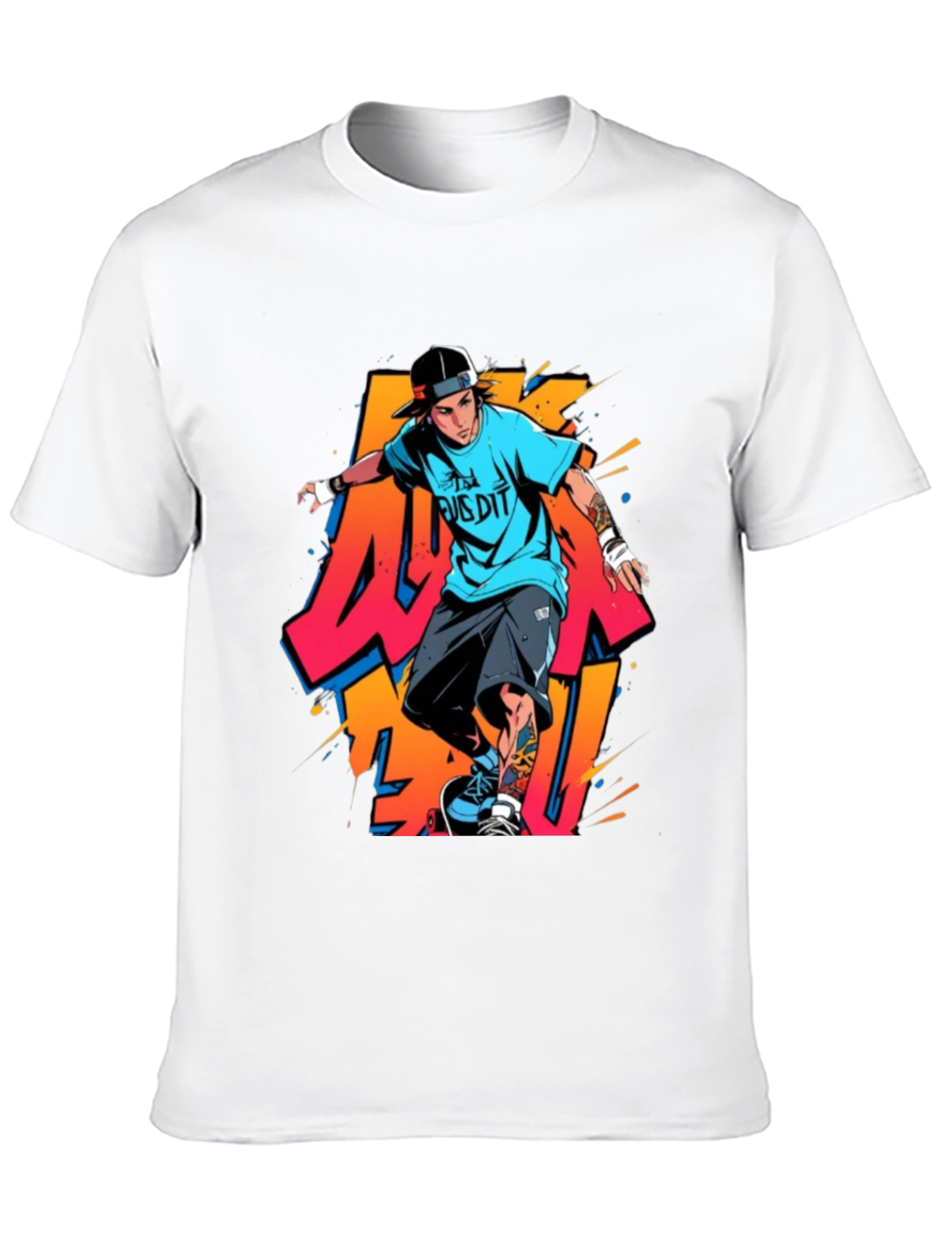 Cool Skater Graphic Tee - Black