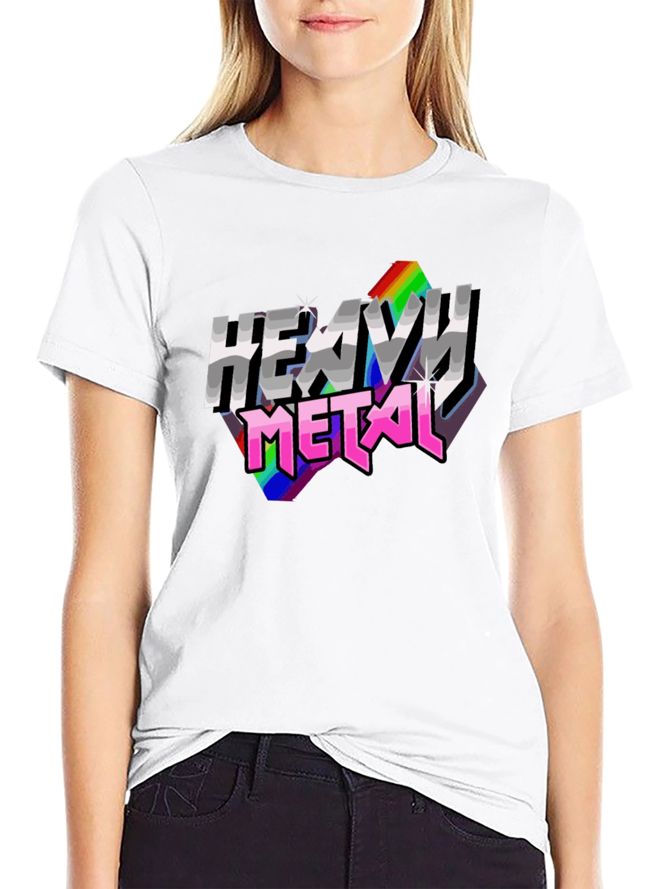 Heavy Metal Rainbow Graphic T-Shirt