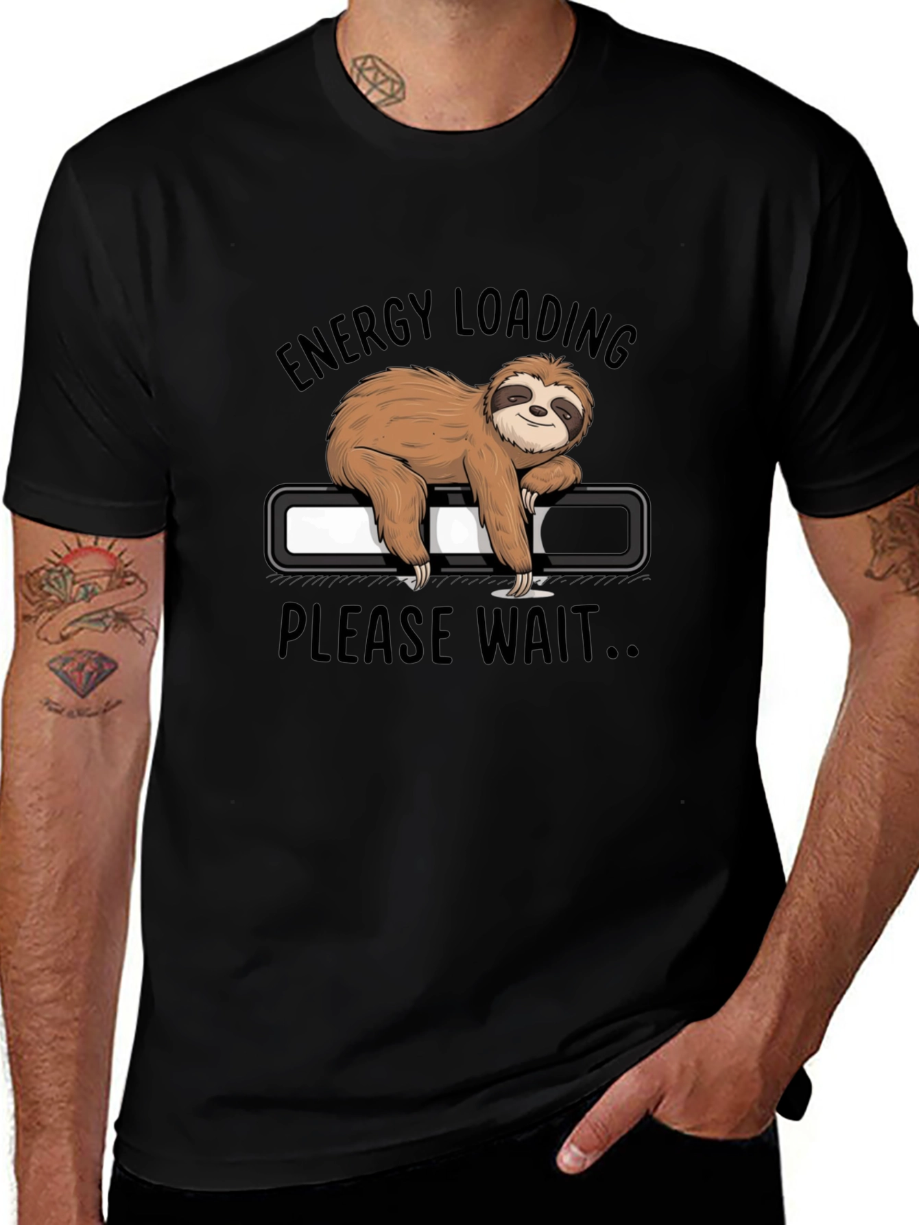 Energy Loading Sloth Graphic Tee